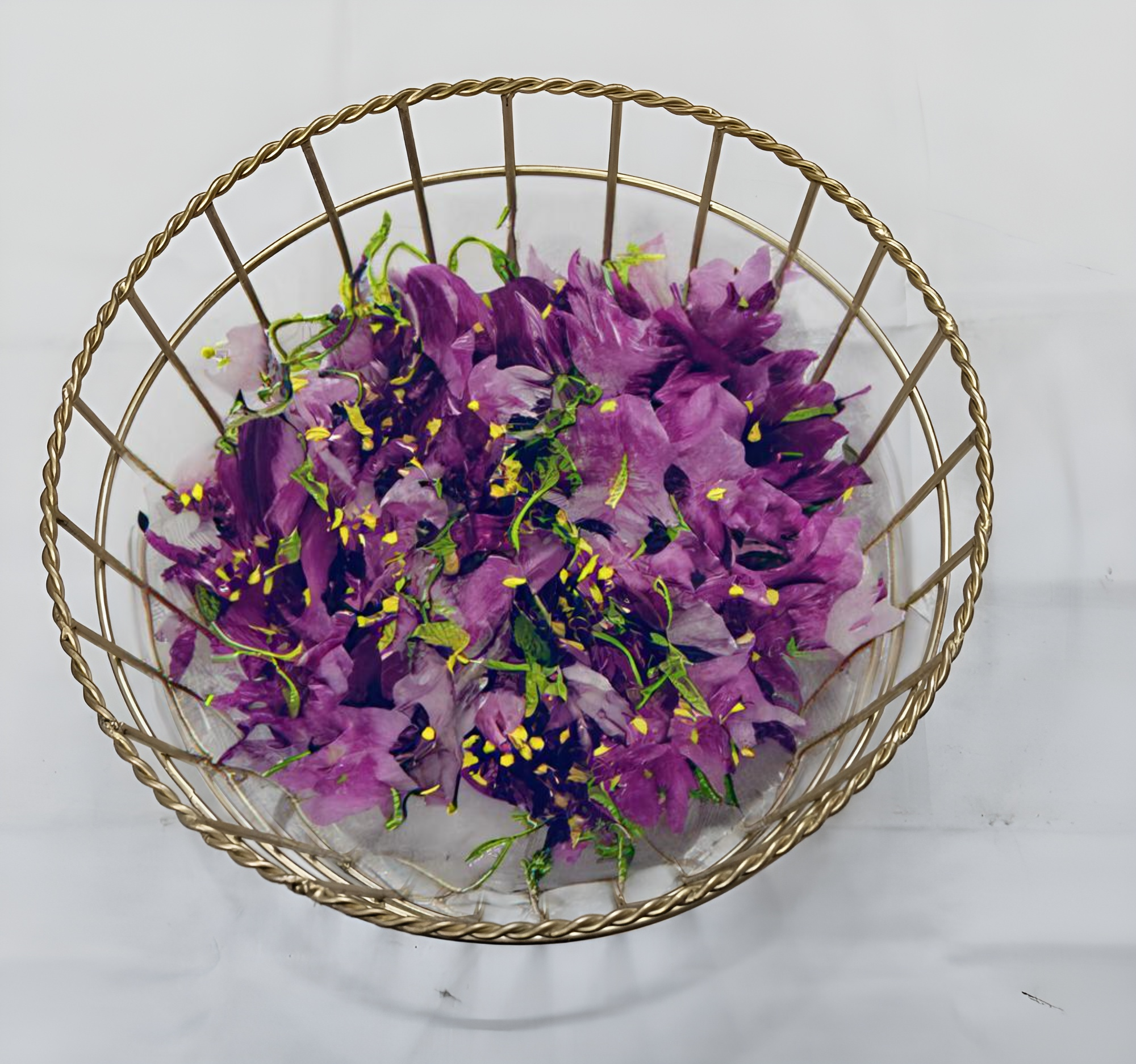 Metal and mesh Handcrafted Basket or Home Decor items