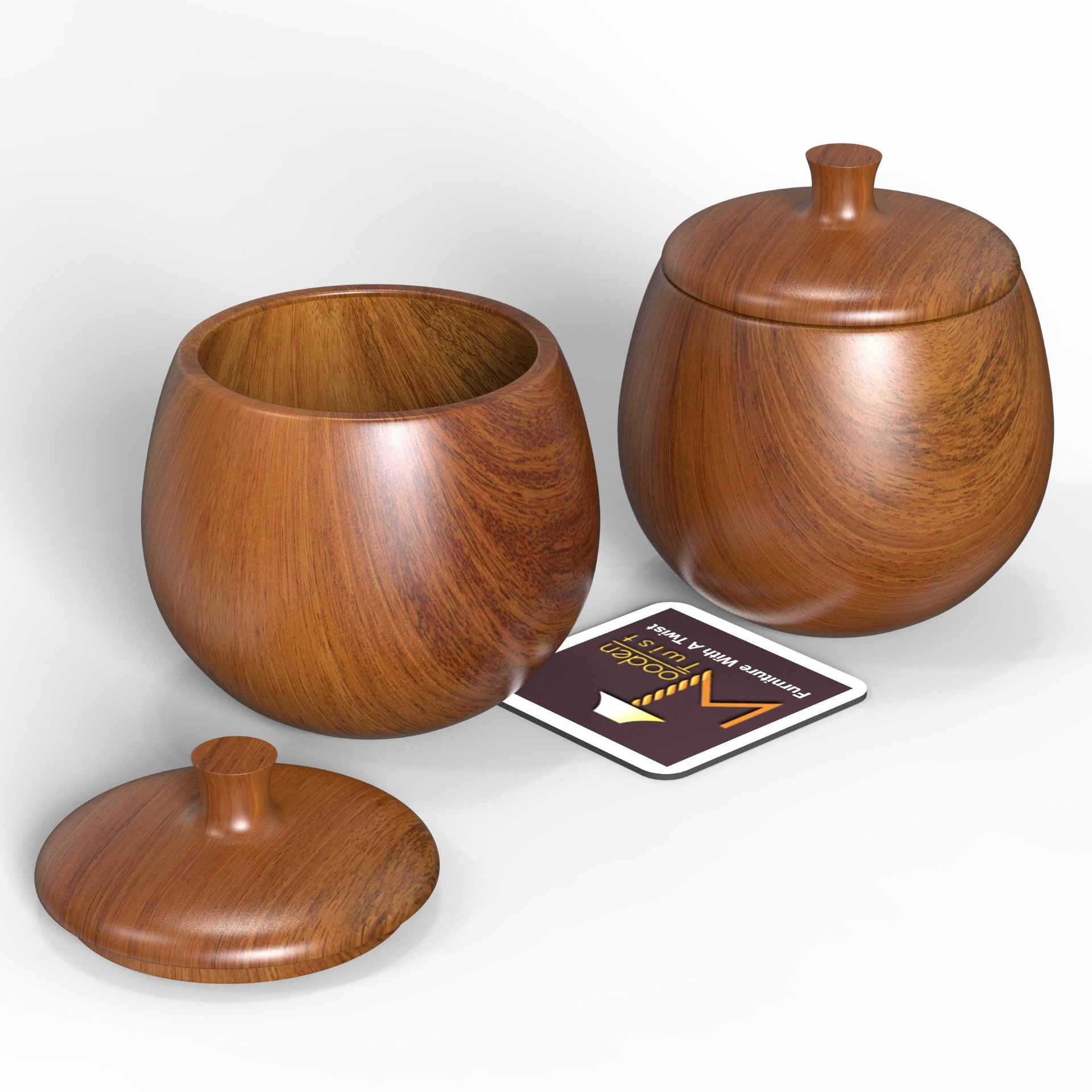Handcrafted Rosewood dry fruit jar set