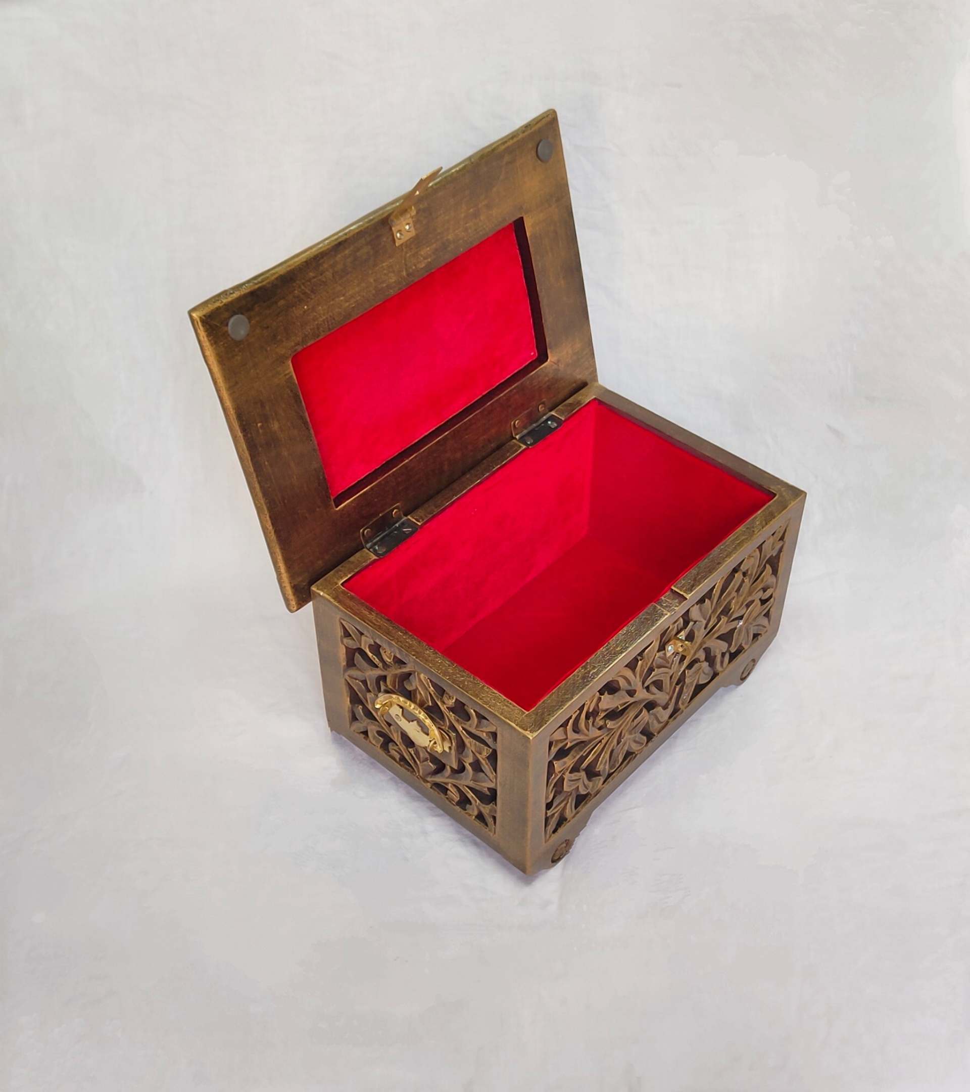 wooden Decorative Jewellery Box (Small Golden)