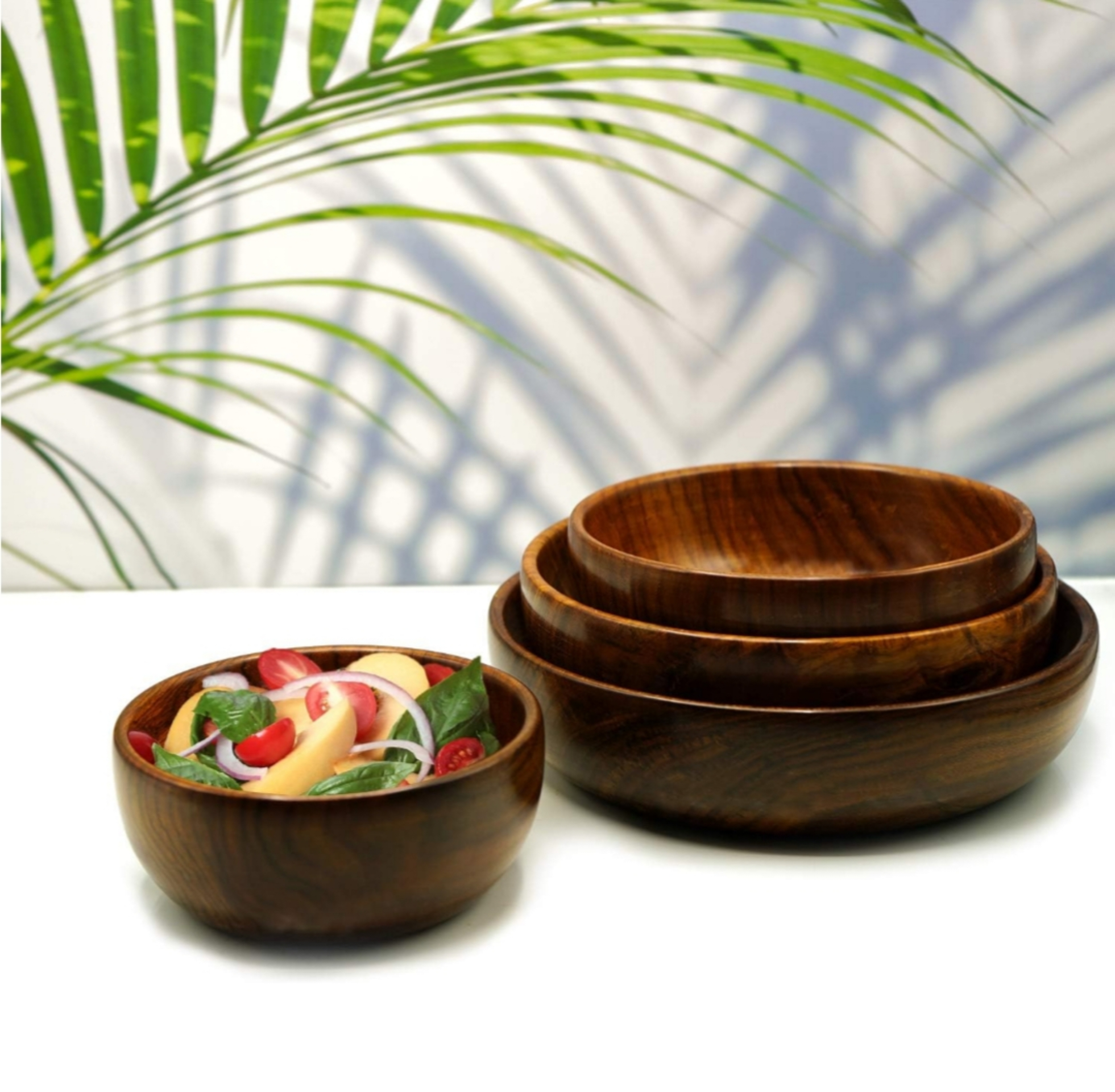 Natural serving bowl set