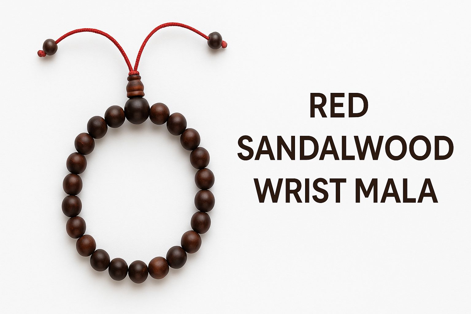 Red Sandalwood Wrist Mala Bracelet.