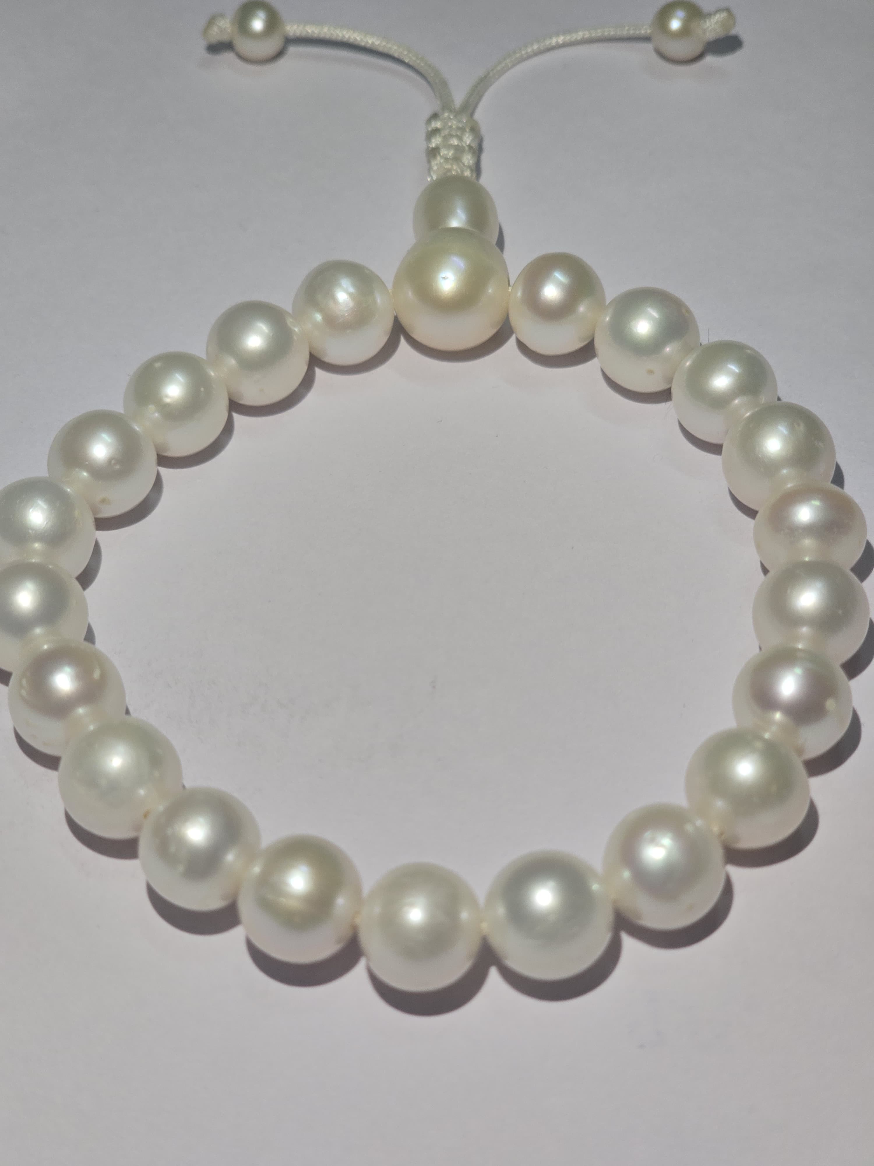 Elegant Pearl Beaded Adjustable Bracelet (wrist mala)