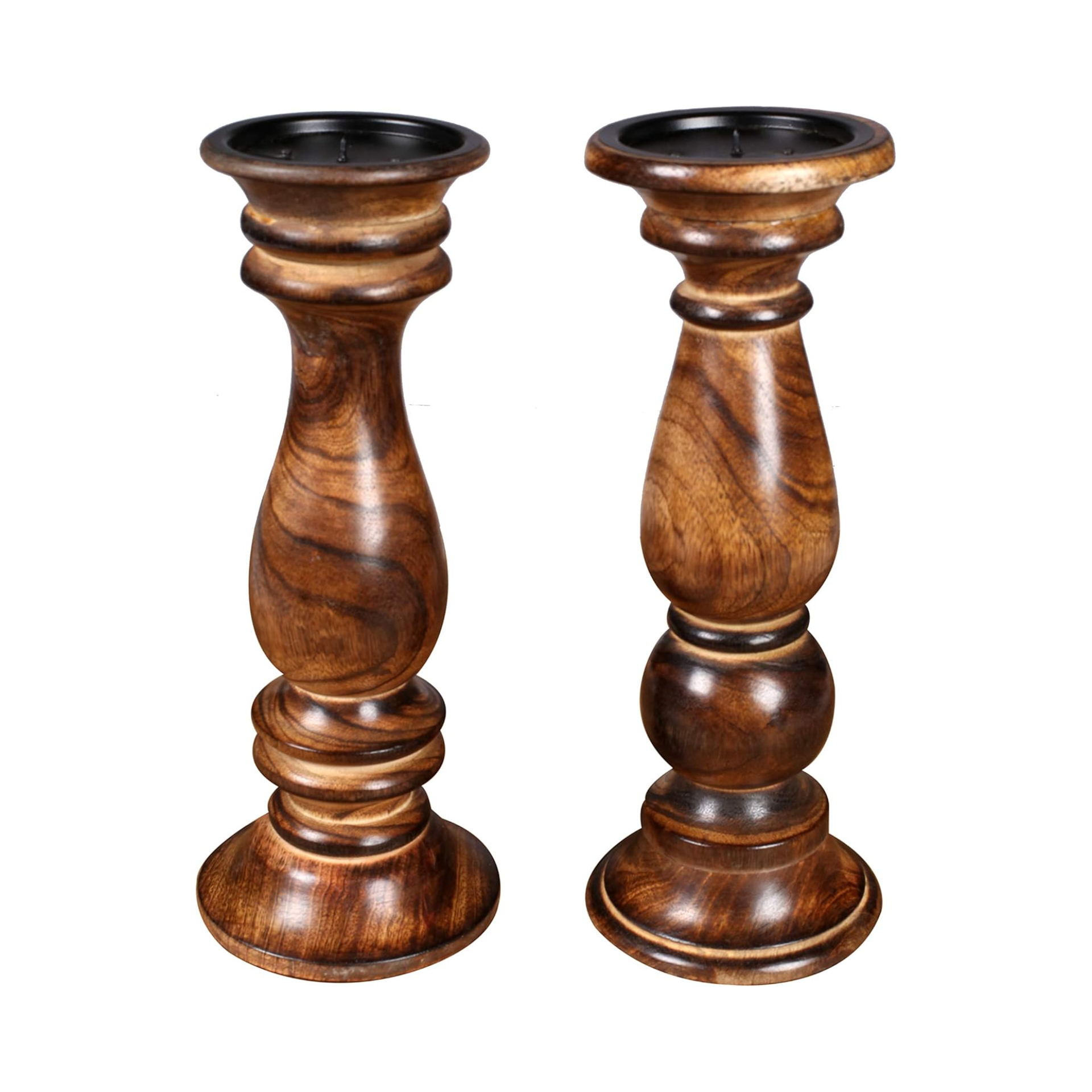 Rustic candle holder set