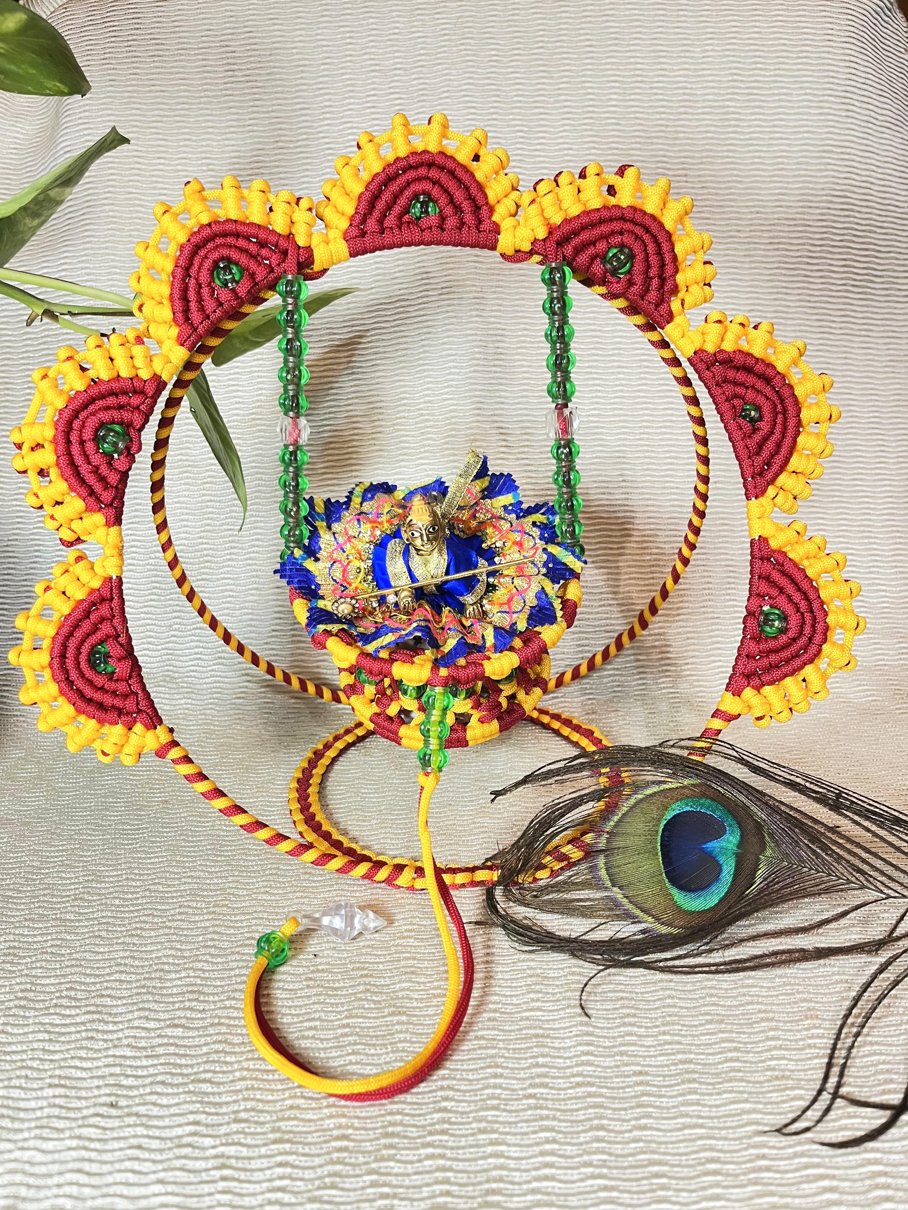 Macrame laddu gopal jhula