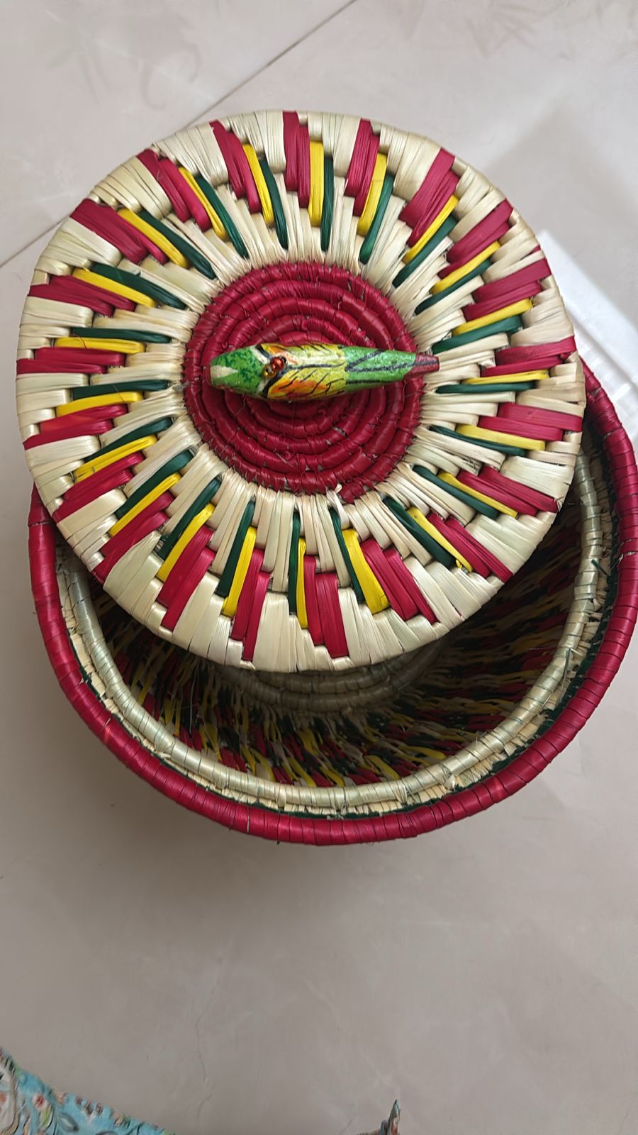 Moonj Grass Basket With Lid