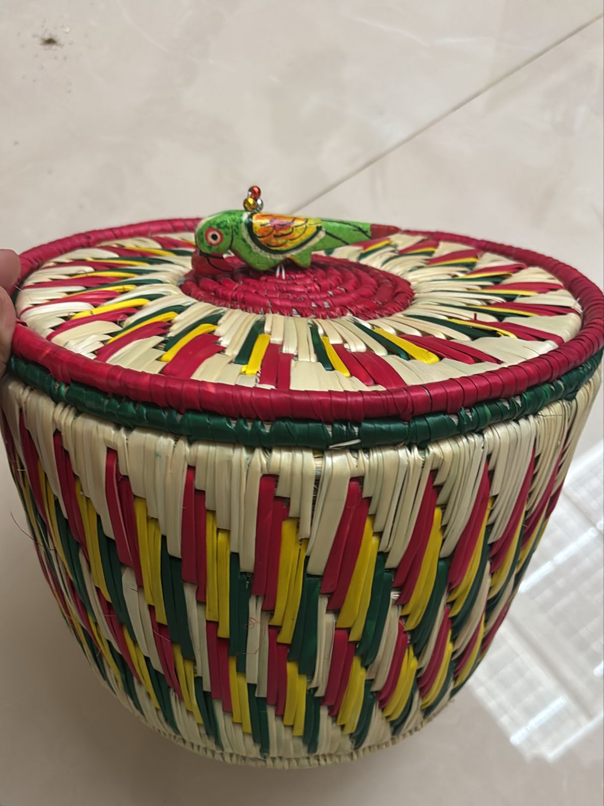 Moonj Grass Basket With Lid