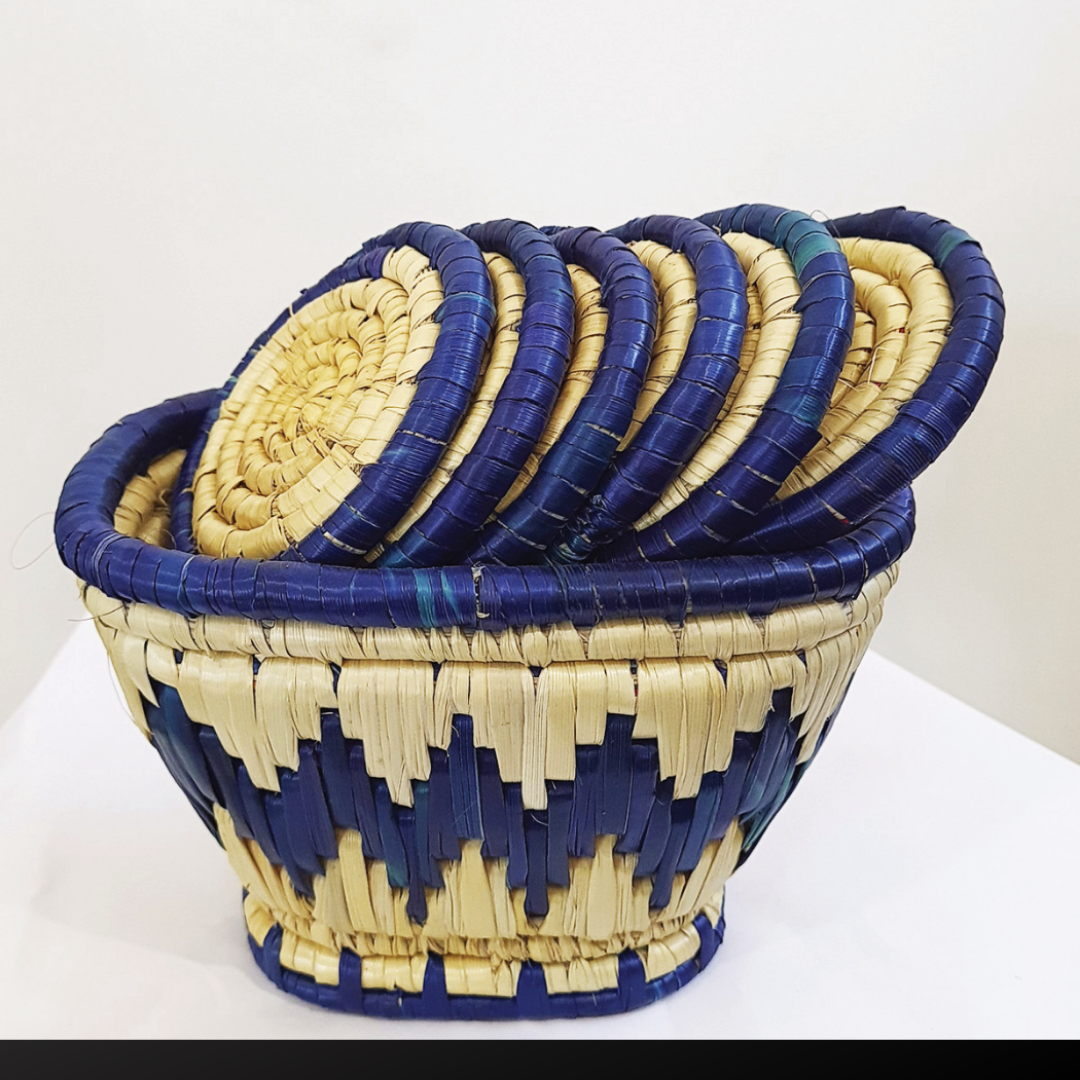 Moonj Grass Handwoven Coaster Set