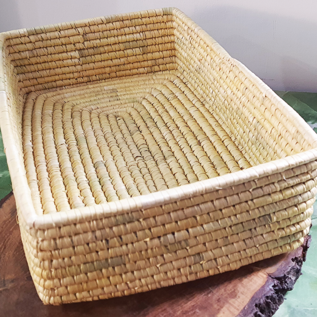 Moonj Grass Handwoven Rectangular Storage Basket