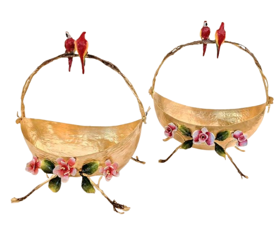 BRASS BOWL AND DISHES 