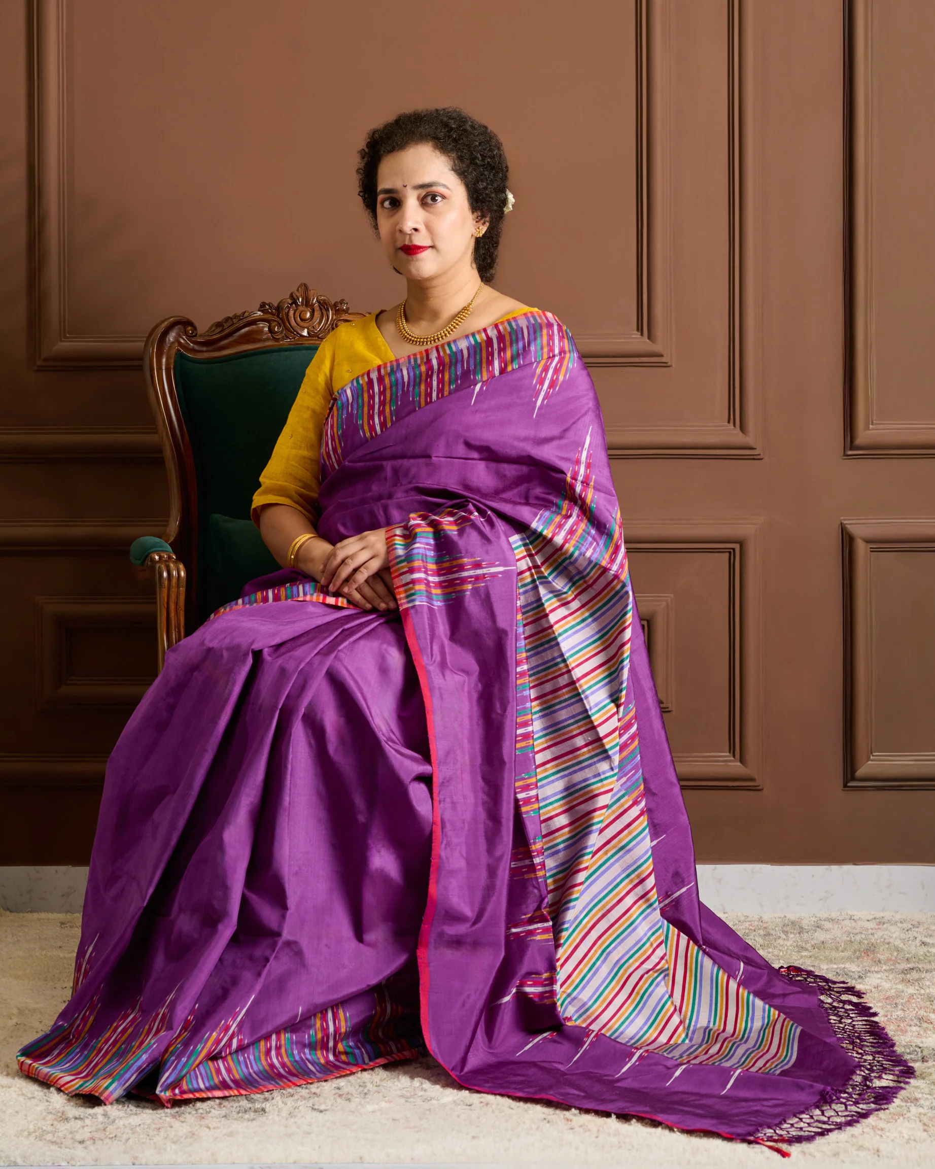 Navya Pochampalli Ikat Eri Silk Saree