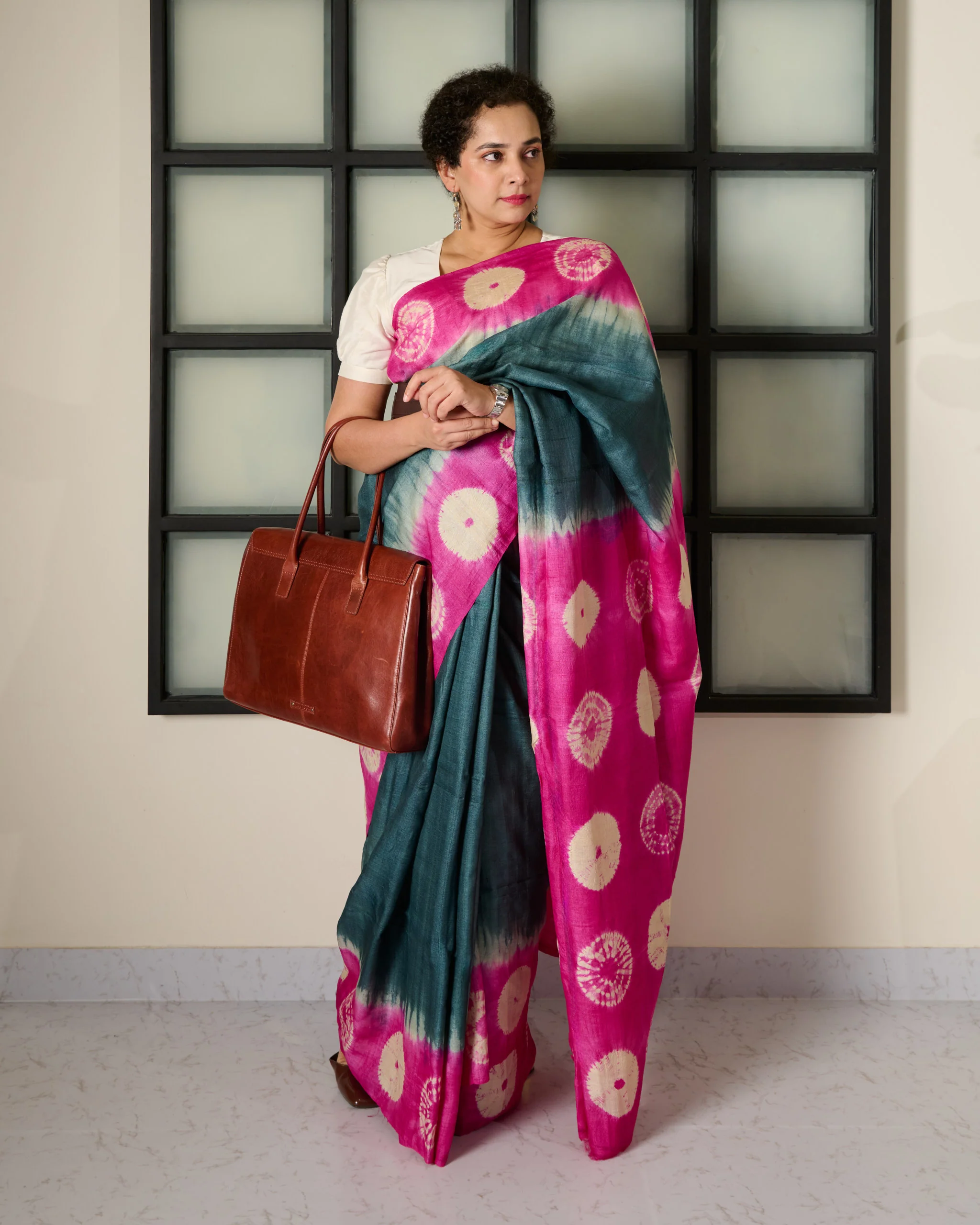 Ira Shibori Tussar Silk Saree