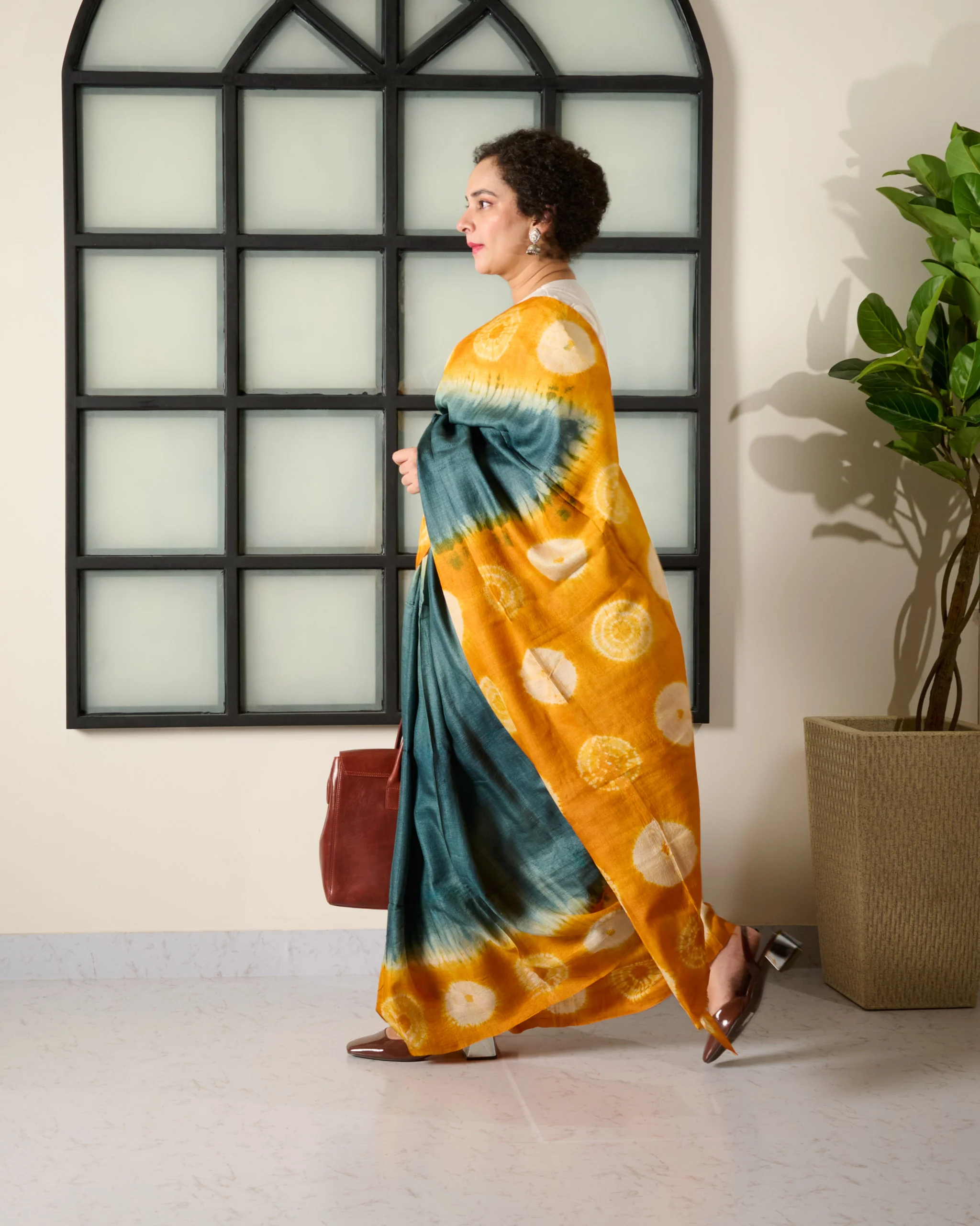 Svara Shibori Tussar Silk Saree
