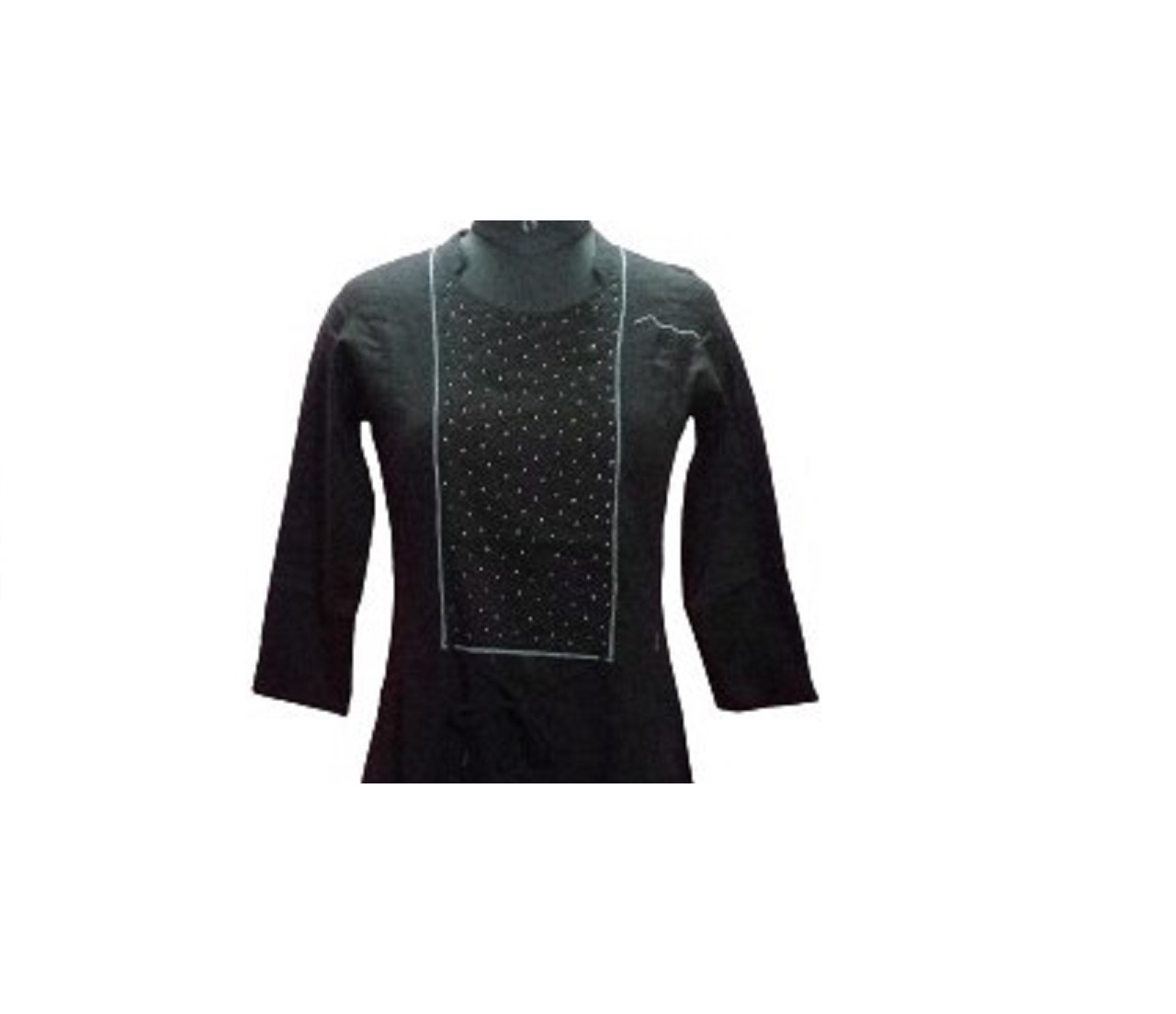   Goodwill prime Hand Embroidered Lucknow BLACK  cotton WITH MUKESH WORK Lucknowi Chikan Anarkali    Kurta