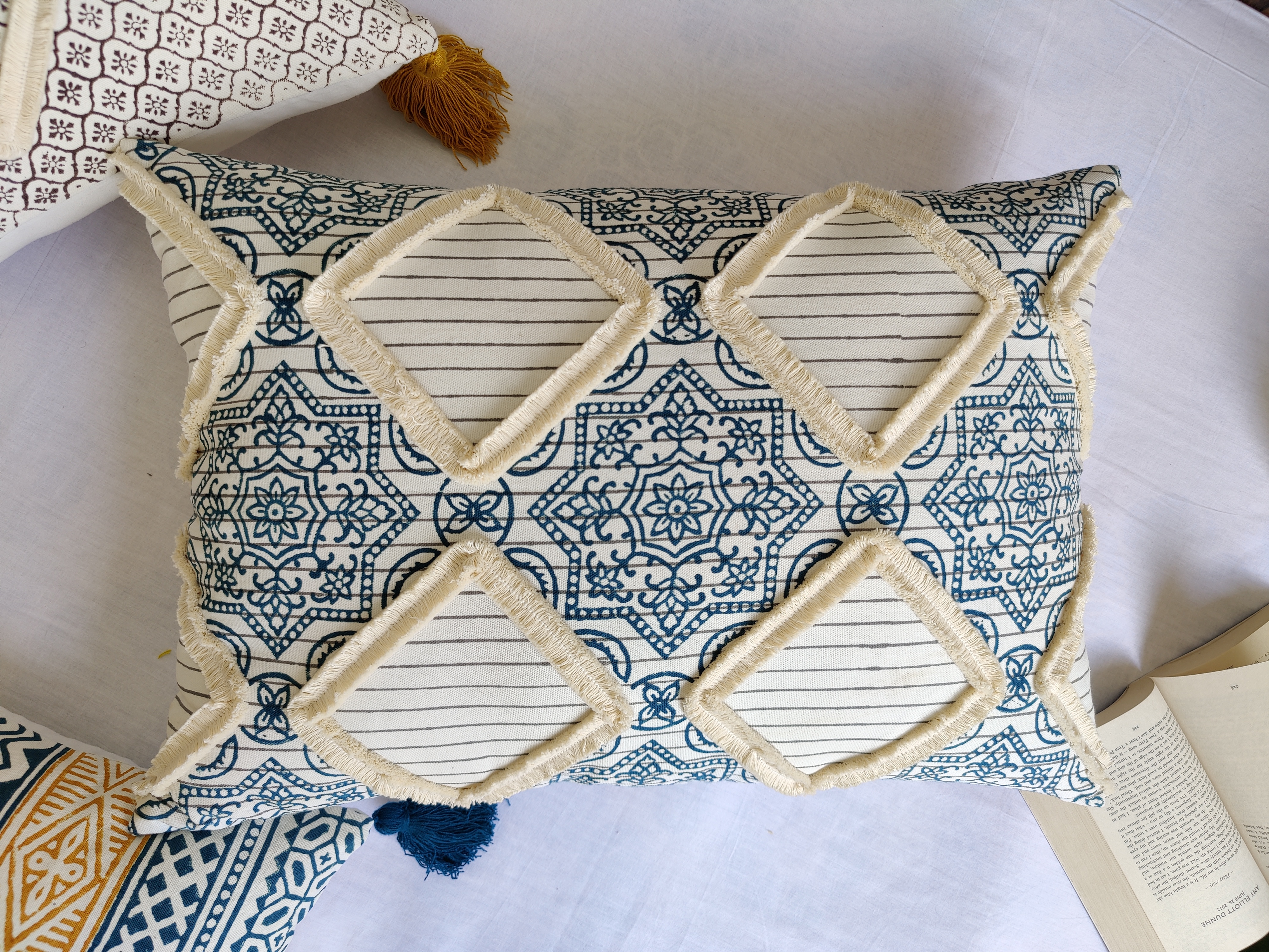 hand block printed pillow cover