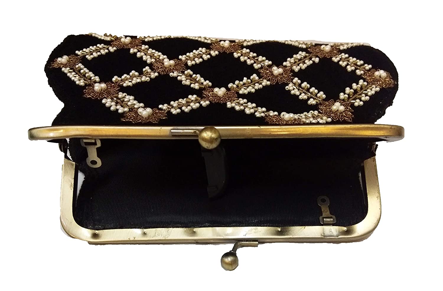 Women's Handmade Traditional Clutch with Pure zardosi work (Black)