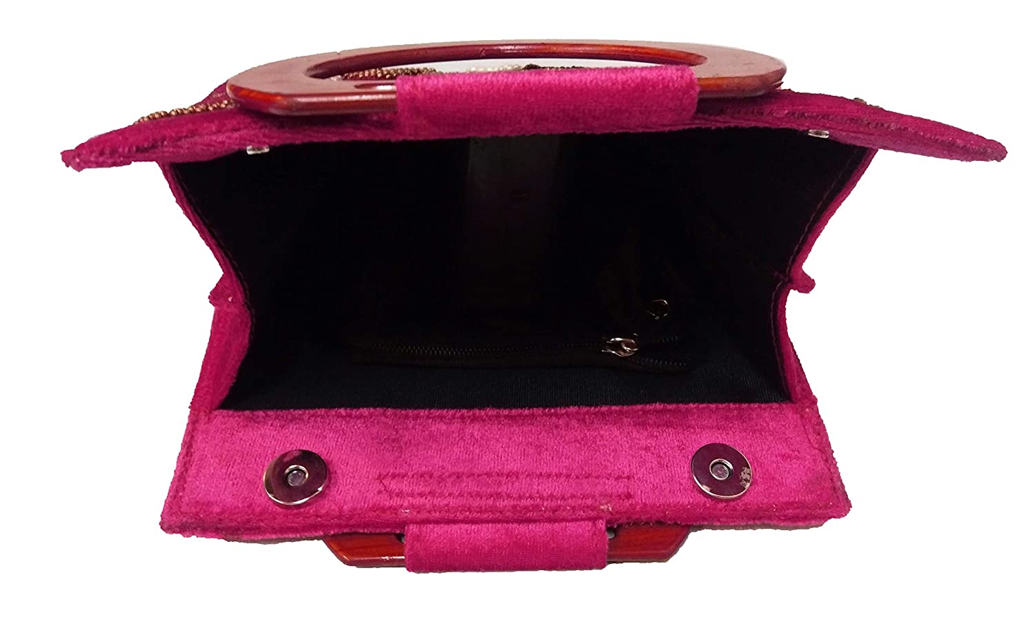 Exclusive Women Velvet zardosi Handwork Handwork ( Magenta/Pink)