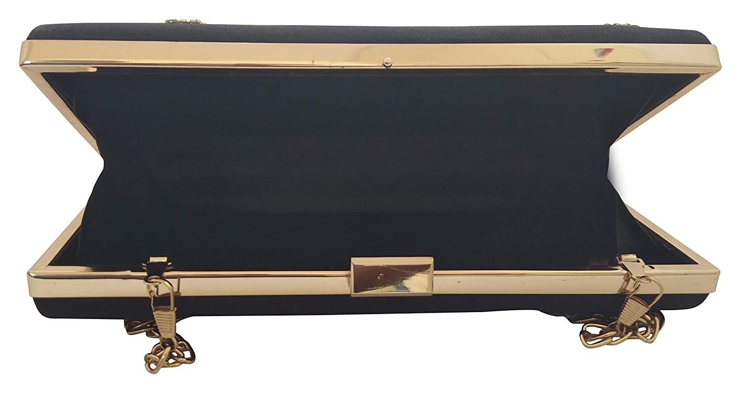 Women's Handmade Exclusive Clutch with Zardosi Handwork (Black)