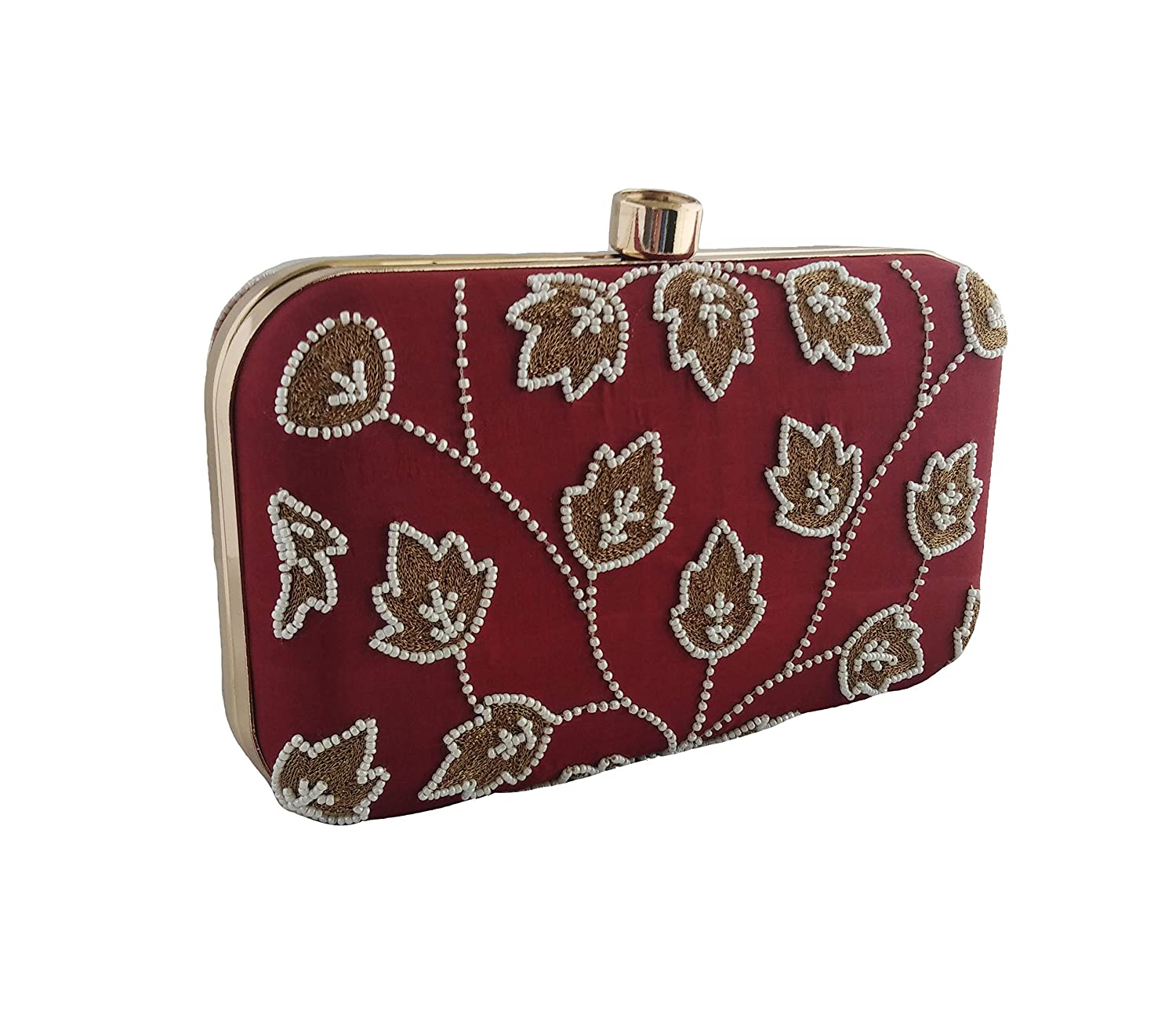 Women's silk clutch (red and white)