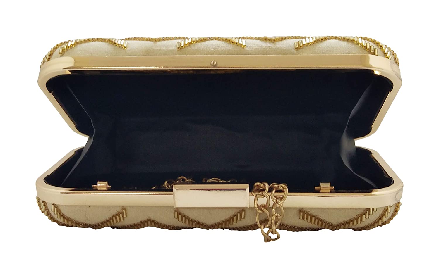 Women's Handmade Exclusive Clutch with Zardosi Handwork (Gold)