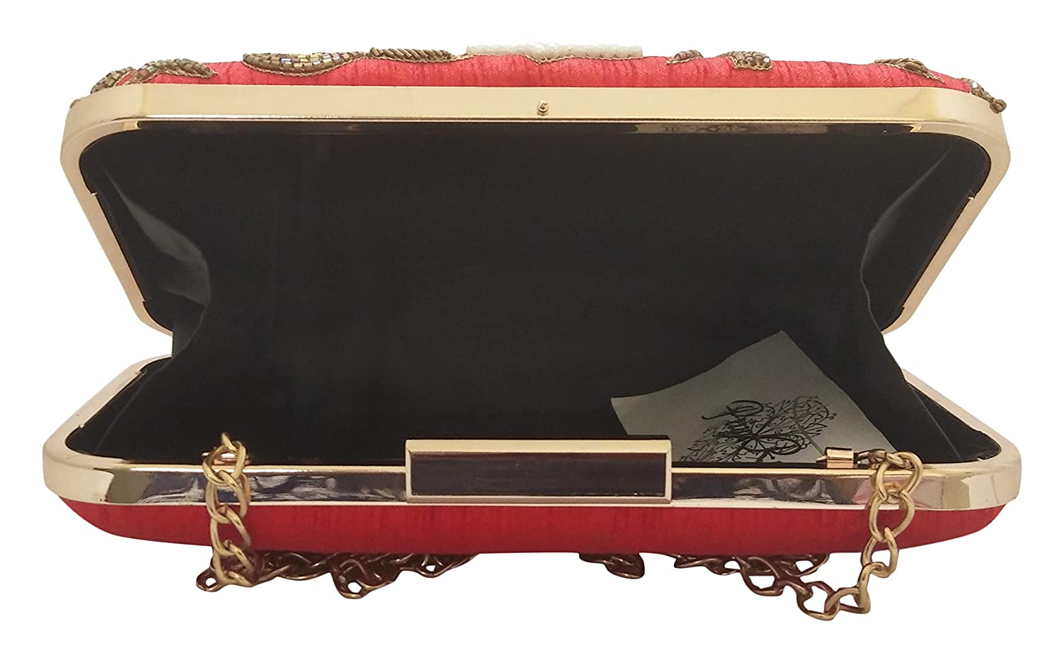 Women's Handmade Exclusive Clutch with Zardosi Handwork (Red)