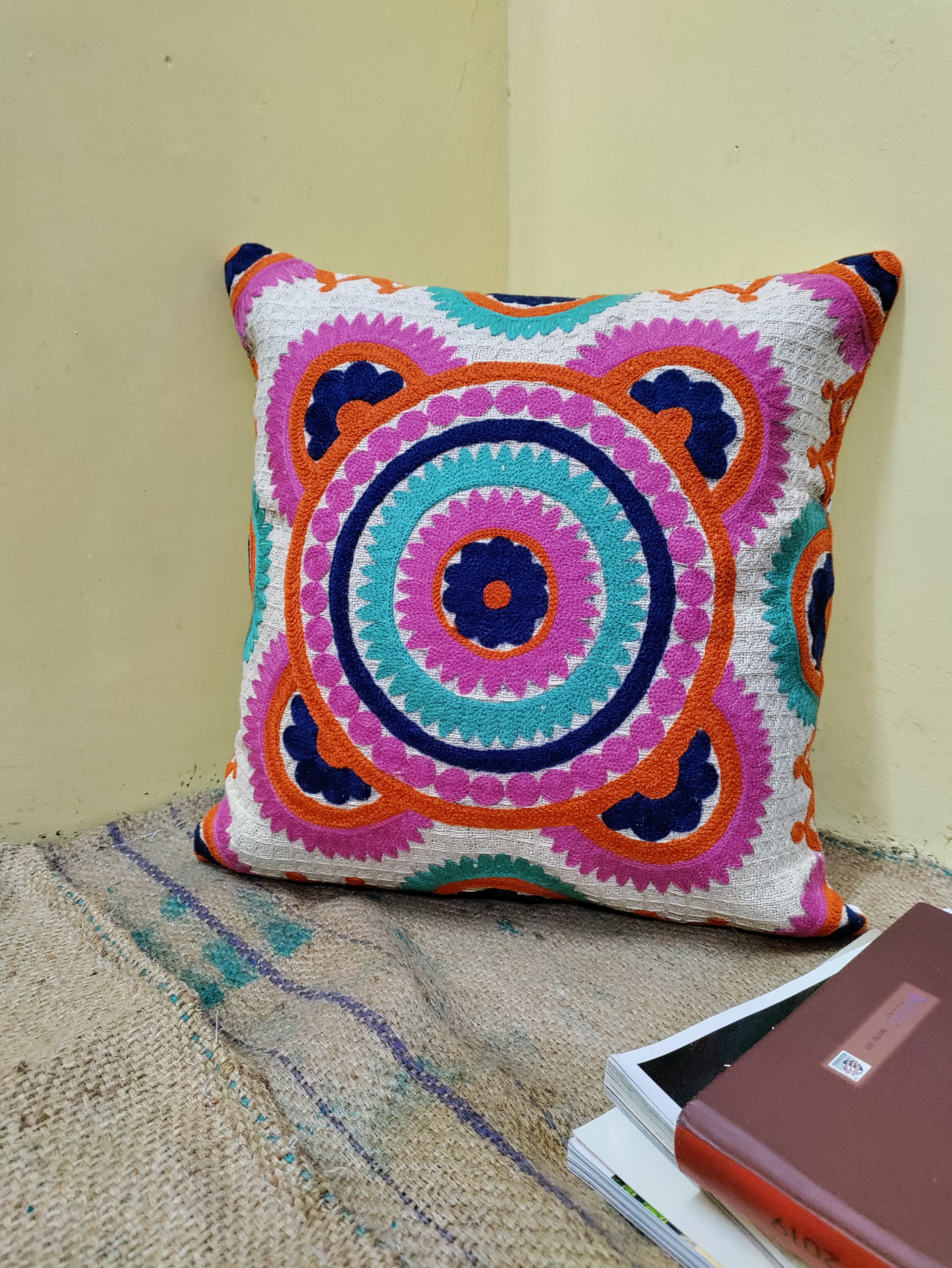 Suzani Embroidery Cushion Cover