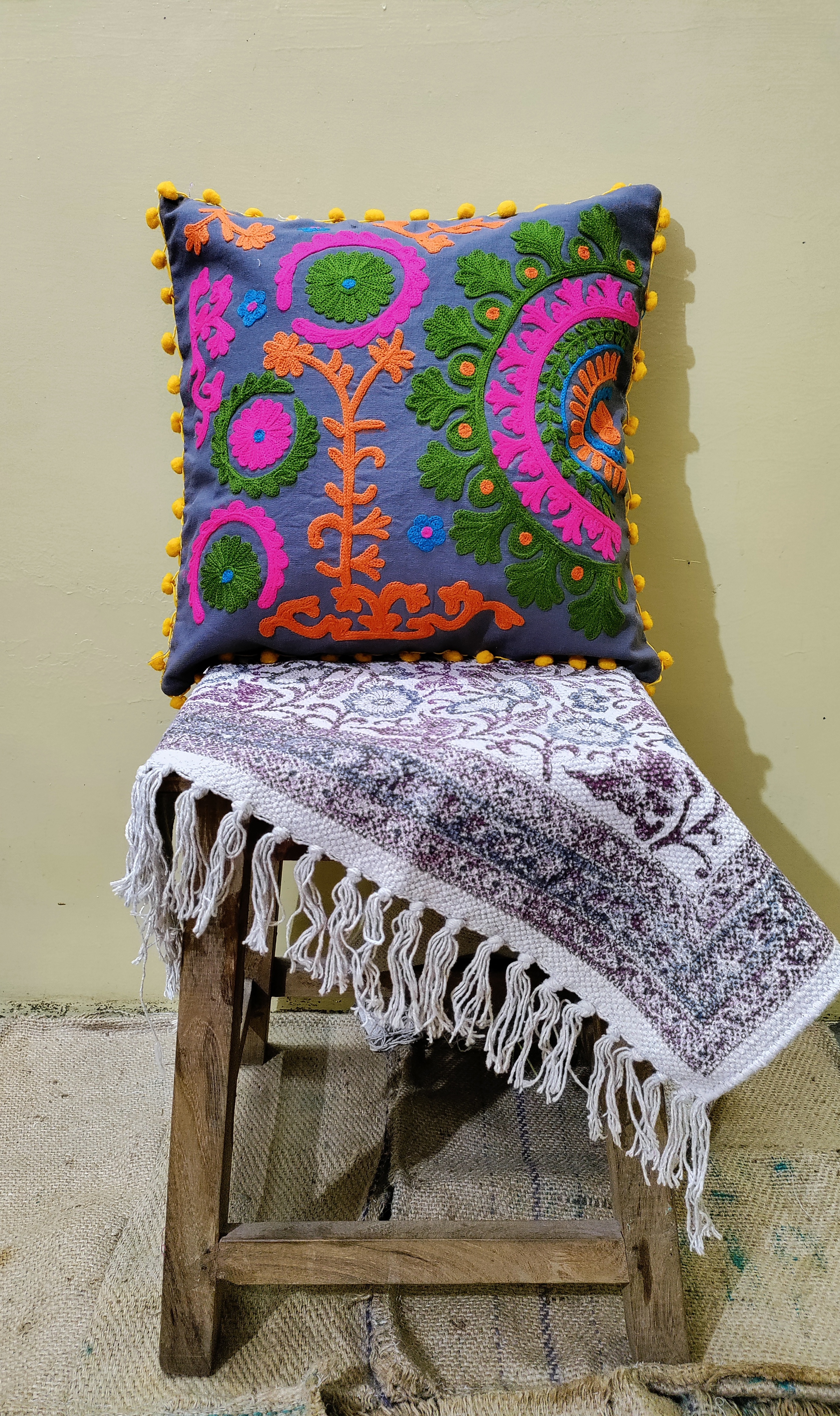 Suzani Embroidery Cushion Cover