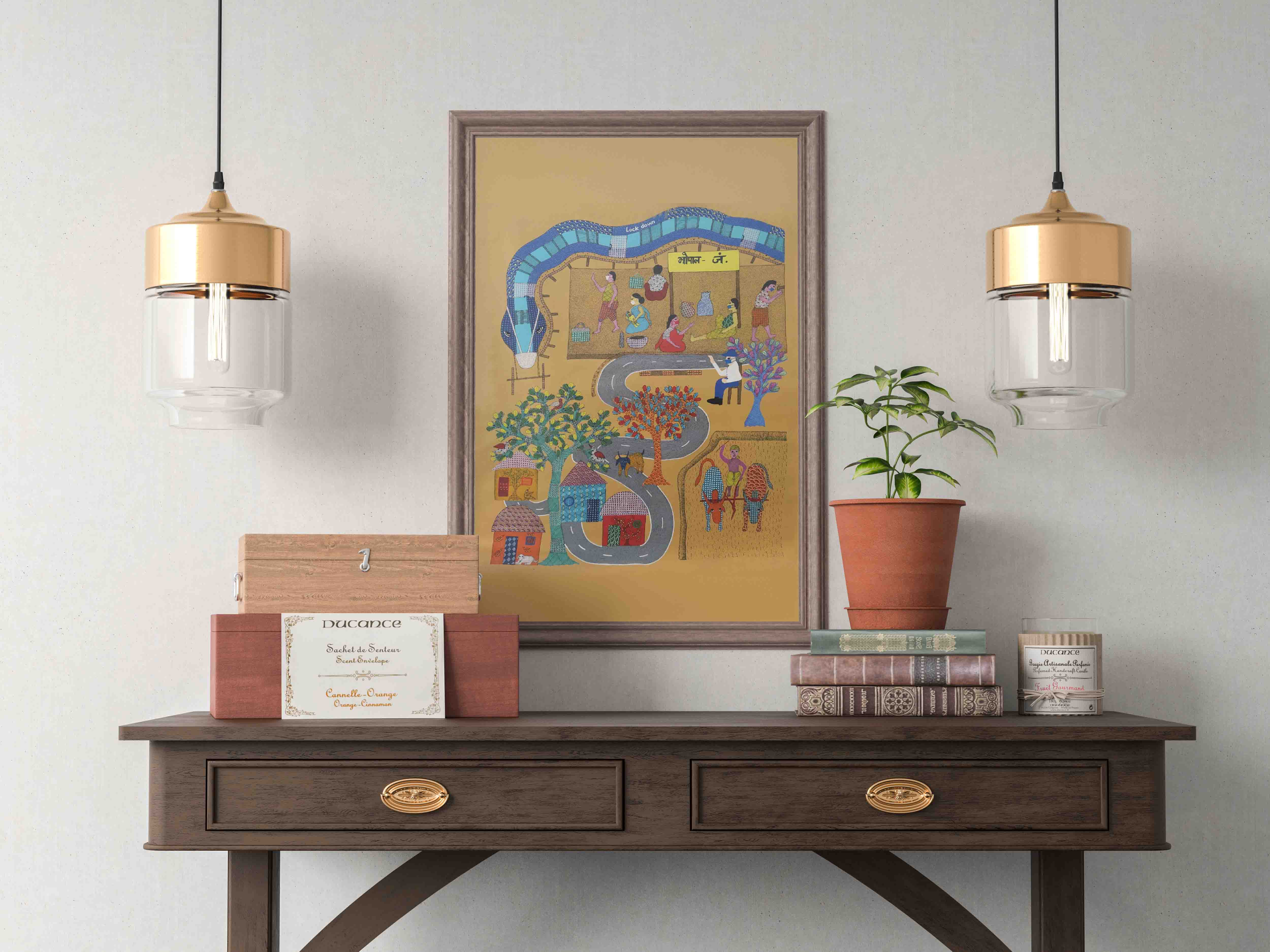 Gond painting A4 on canvas