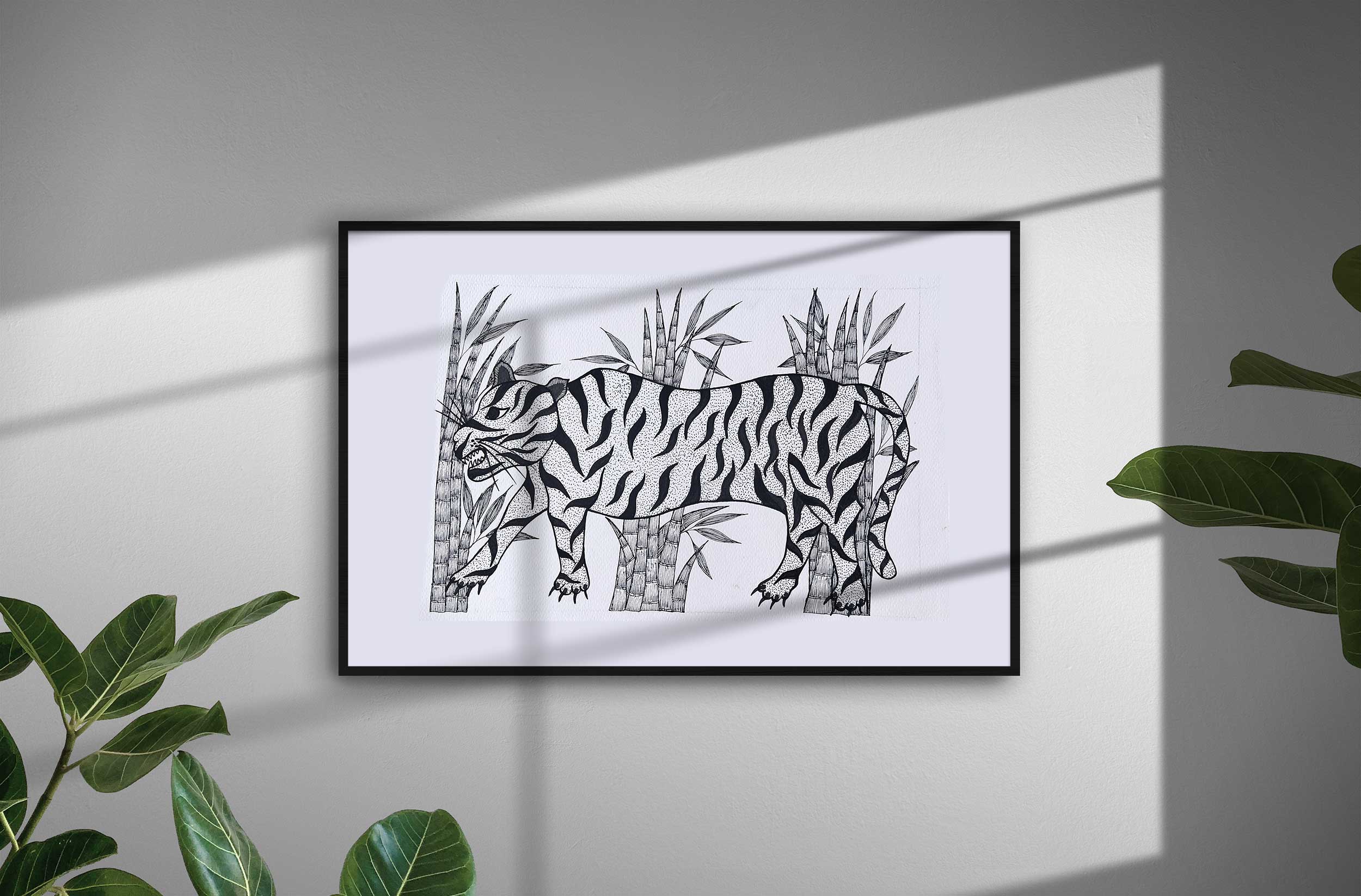 Gond painting A4 on canvas