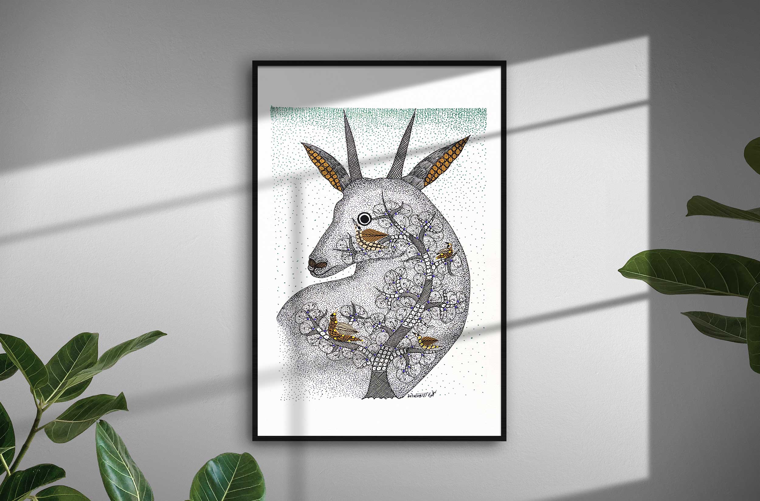 Gond painting A4 on paper