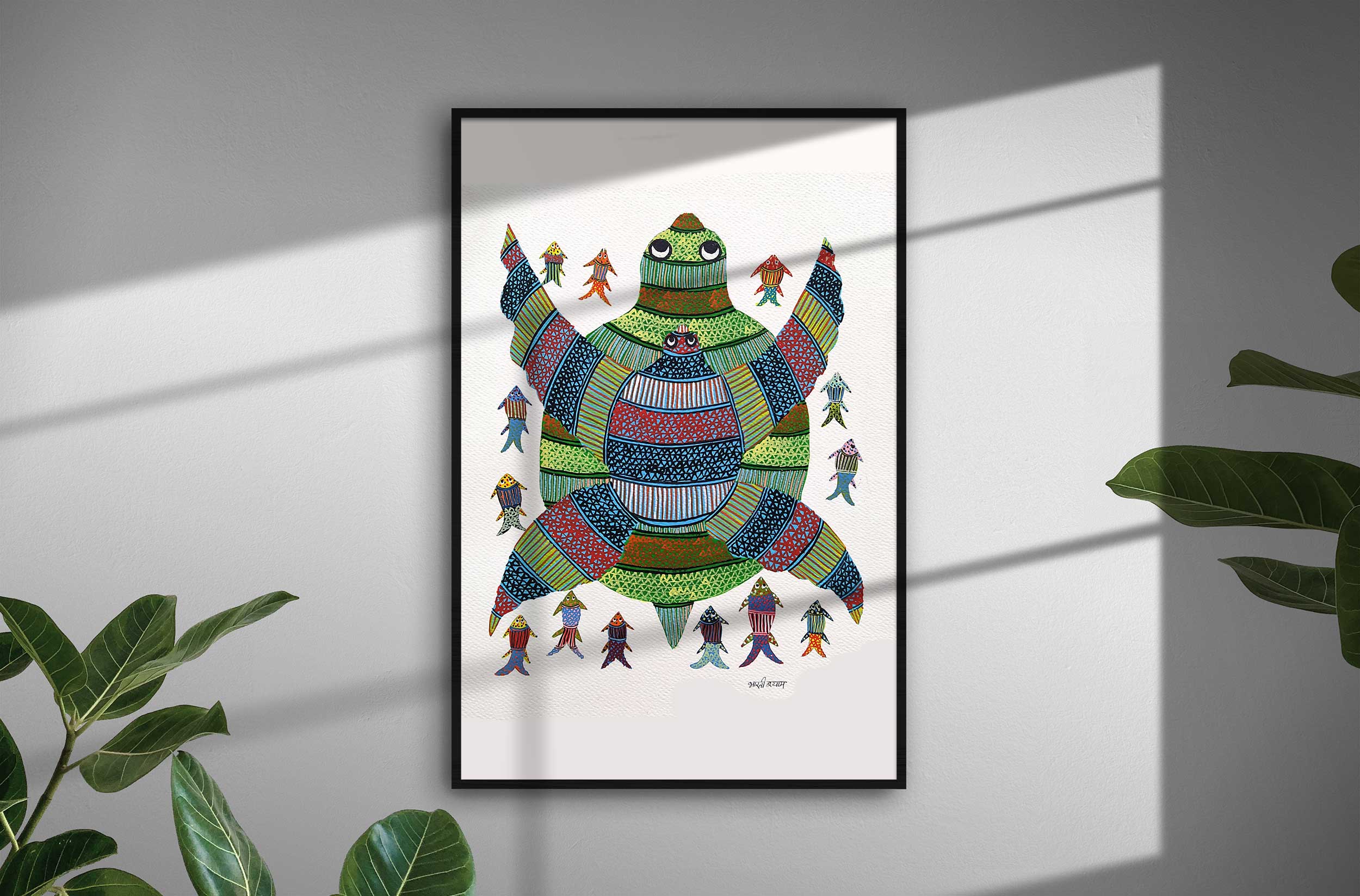 Gond painting A3 on canvas