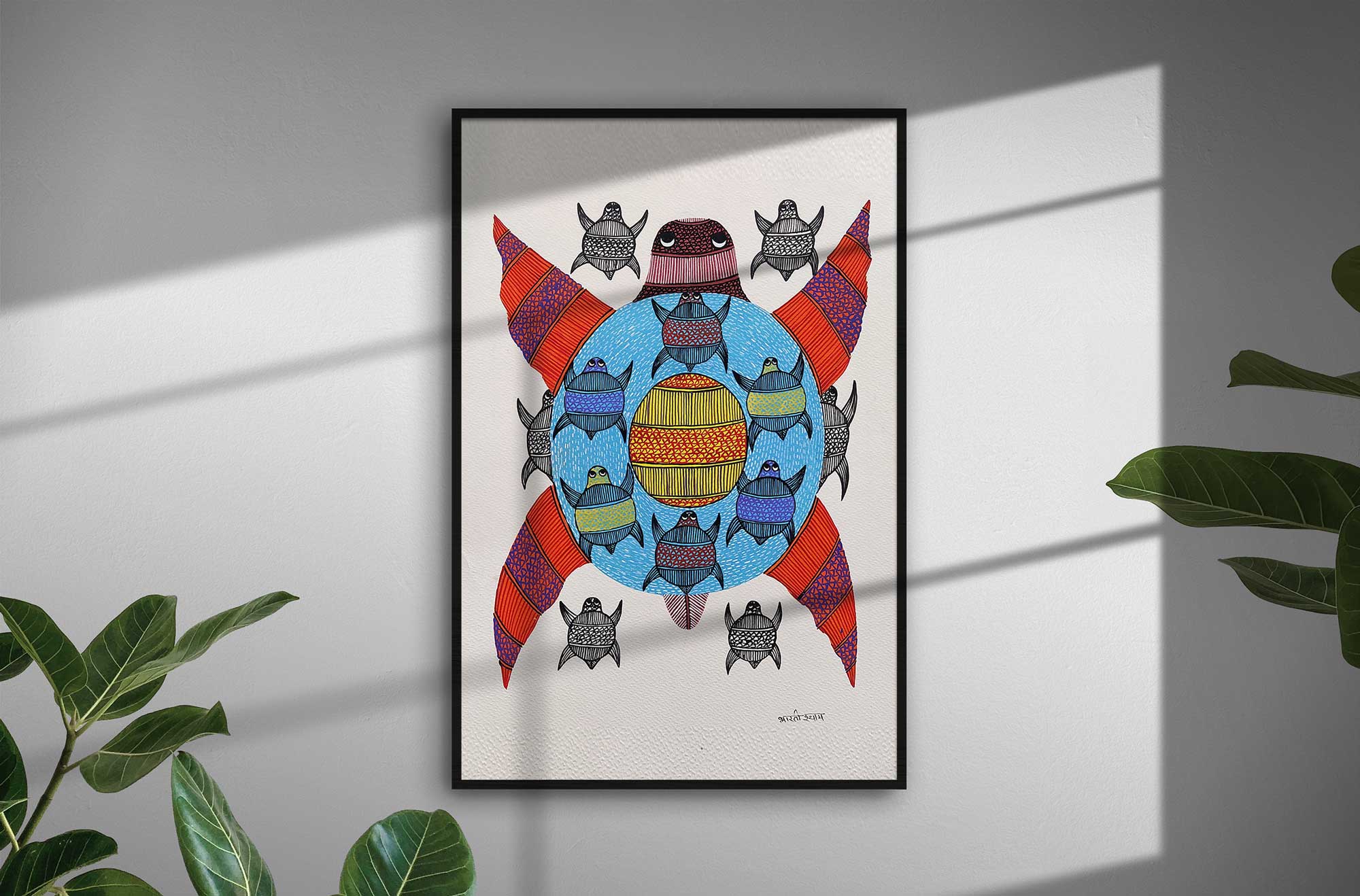 Gond painting A4 on canvas