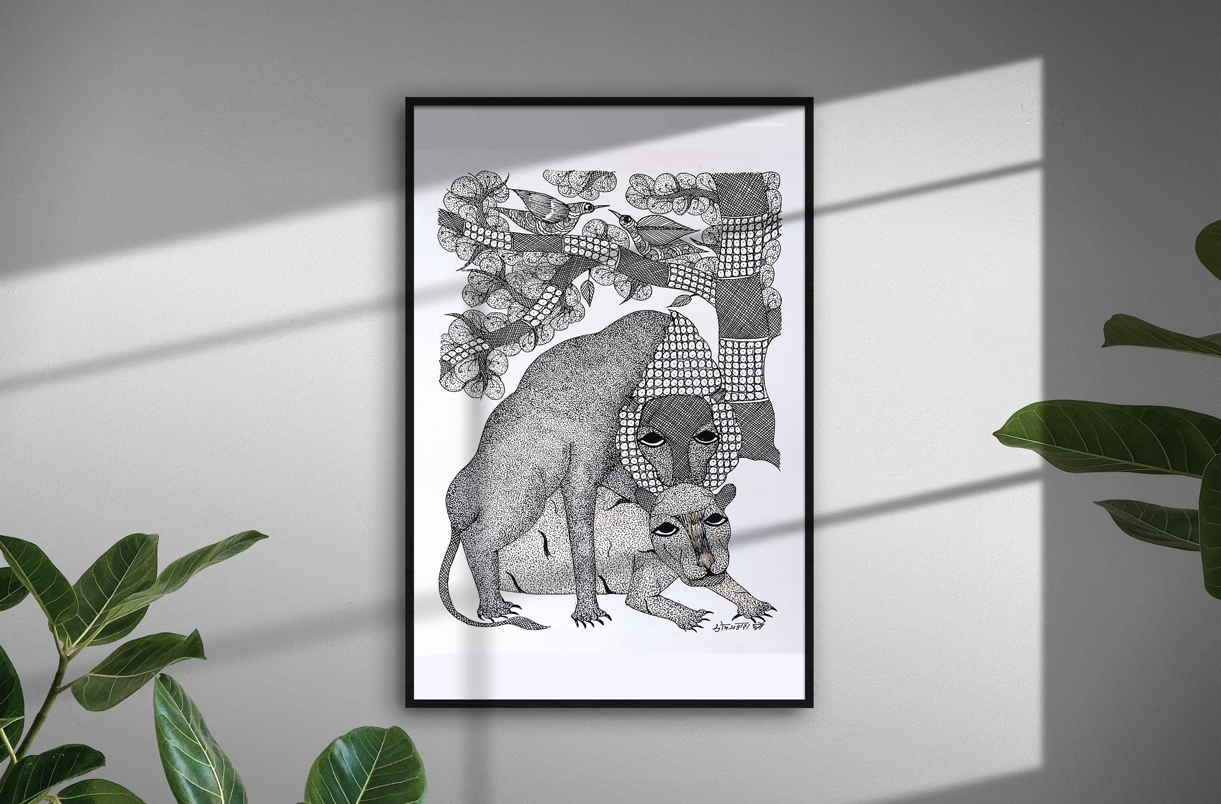 Gond painting A4 on paper