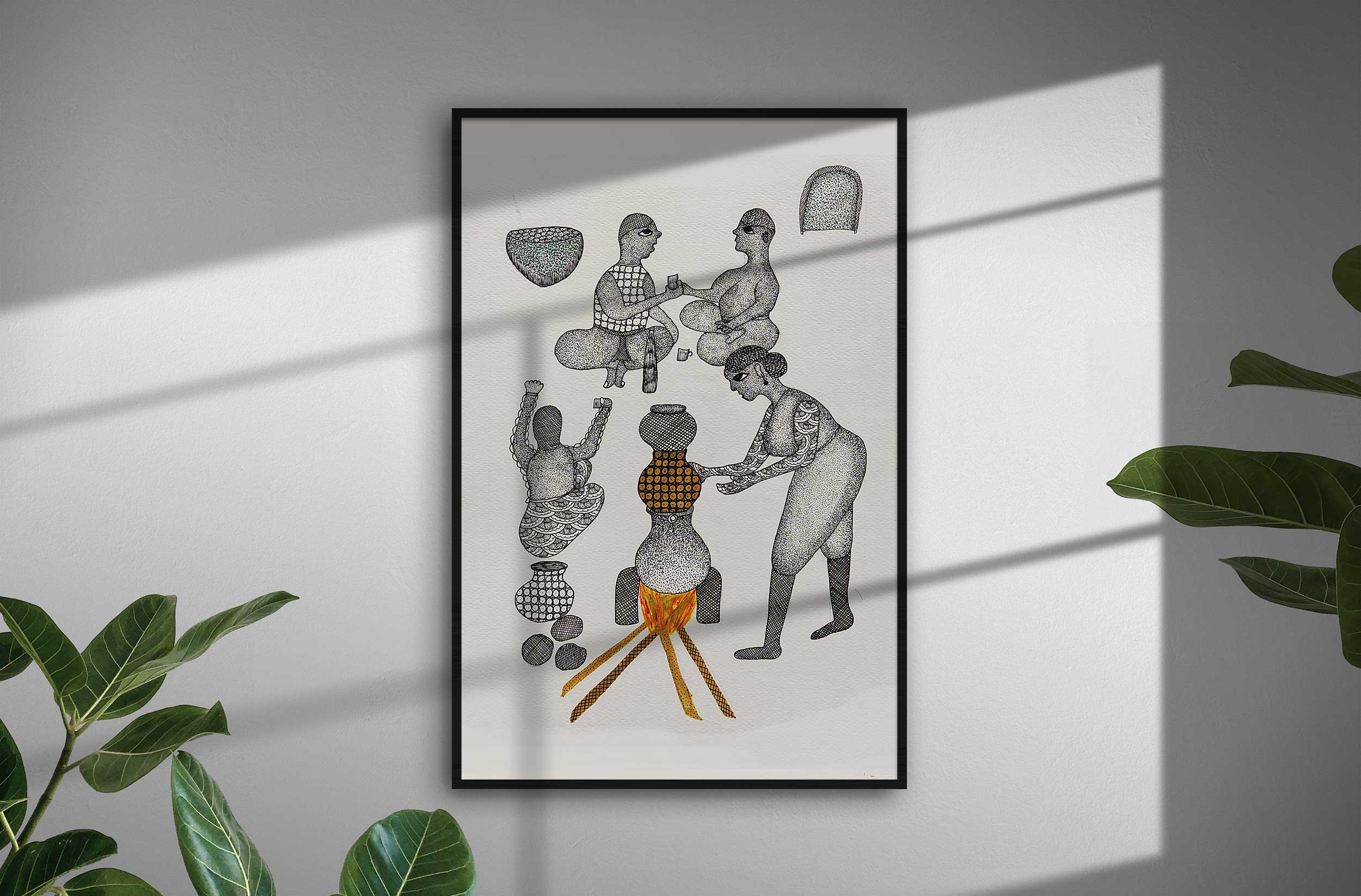 Gond painting A4 on paper