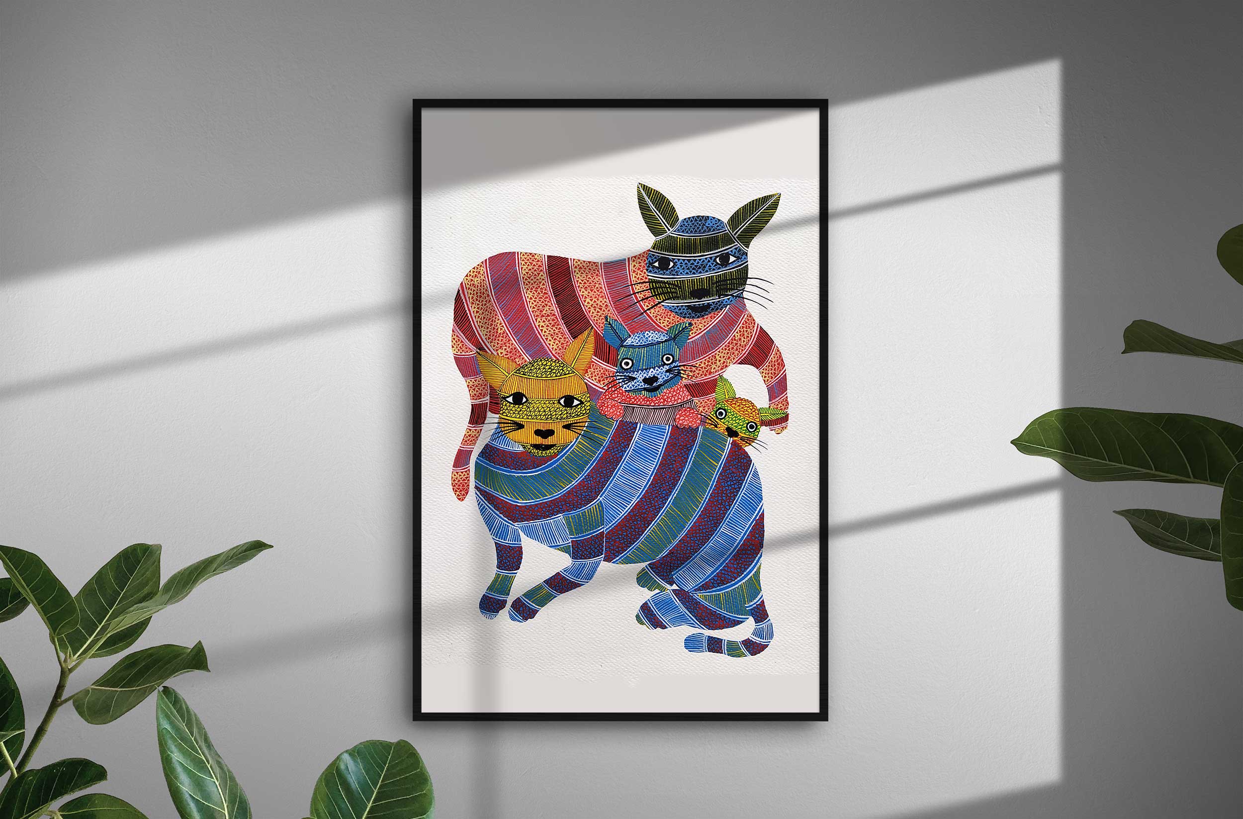 Gond painting A4 on canvas