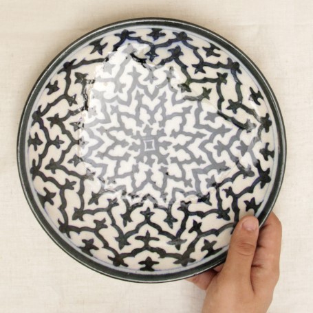 blue pottery plate large size