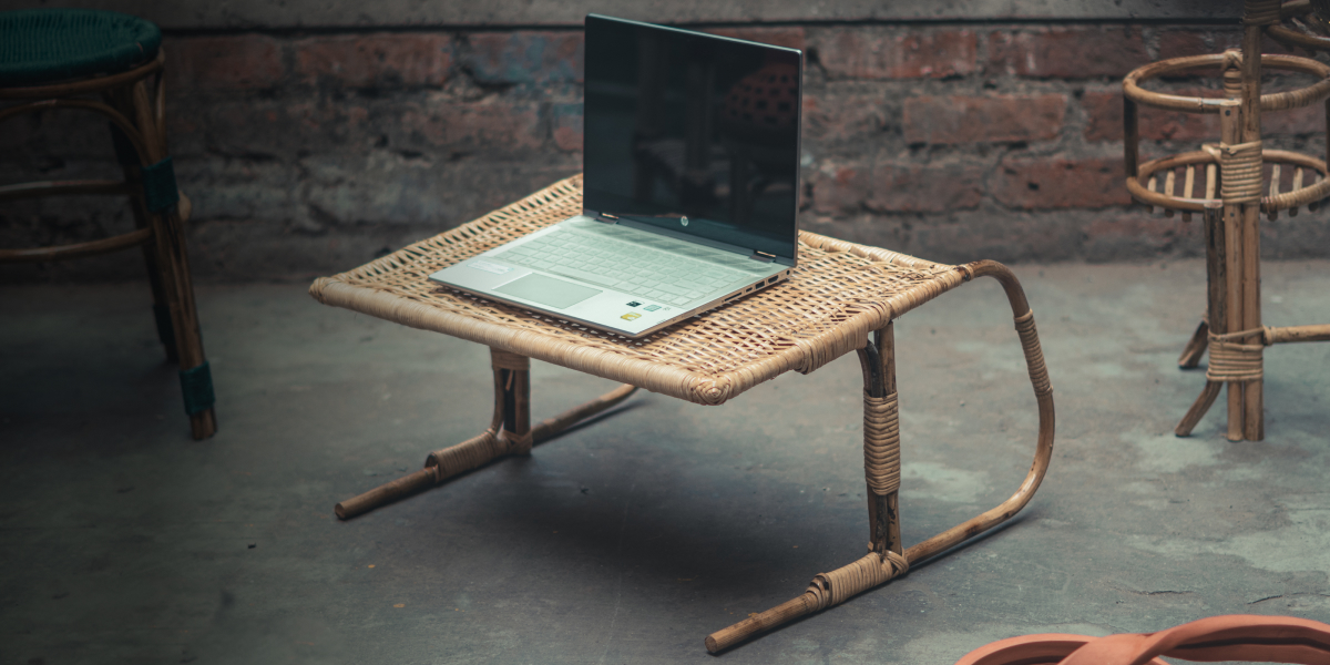 Cane laptop table