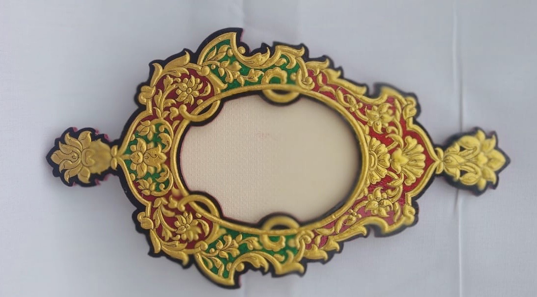Handmade Usta Art Gold Wooden Frame
