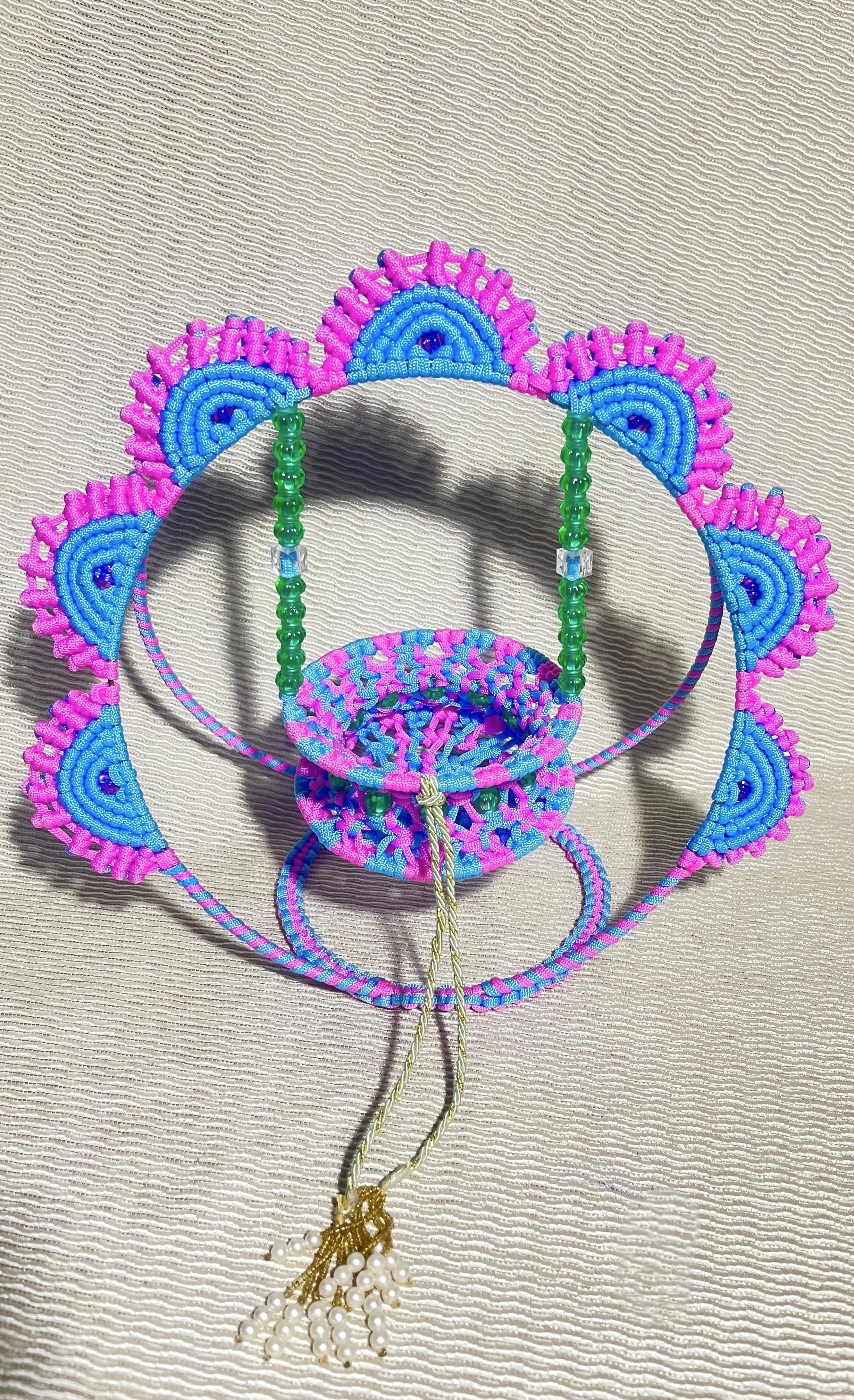 Hand crafted Macrame laddu gopal jhula