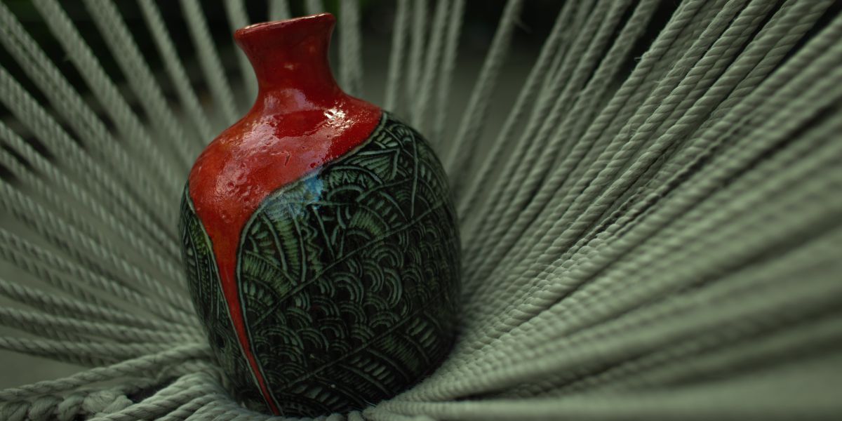 Hand painted ceramic vase