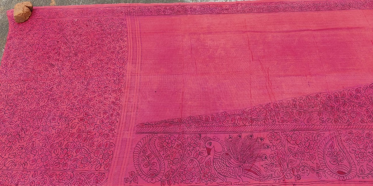 Handmade Muga Silk Kalamkari Saree