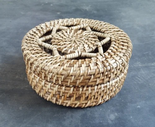 Handwoven Bamboo Storage Box with Lid
