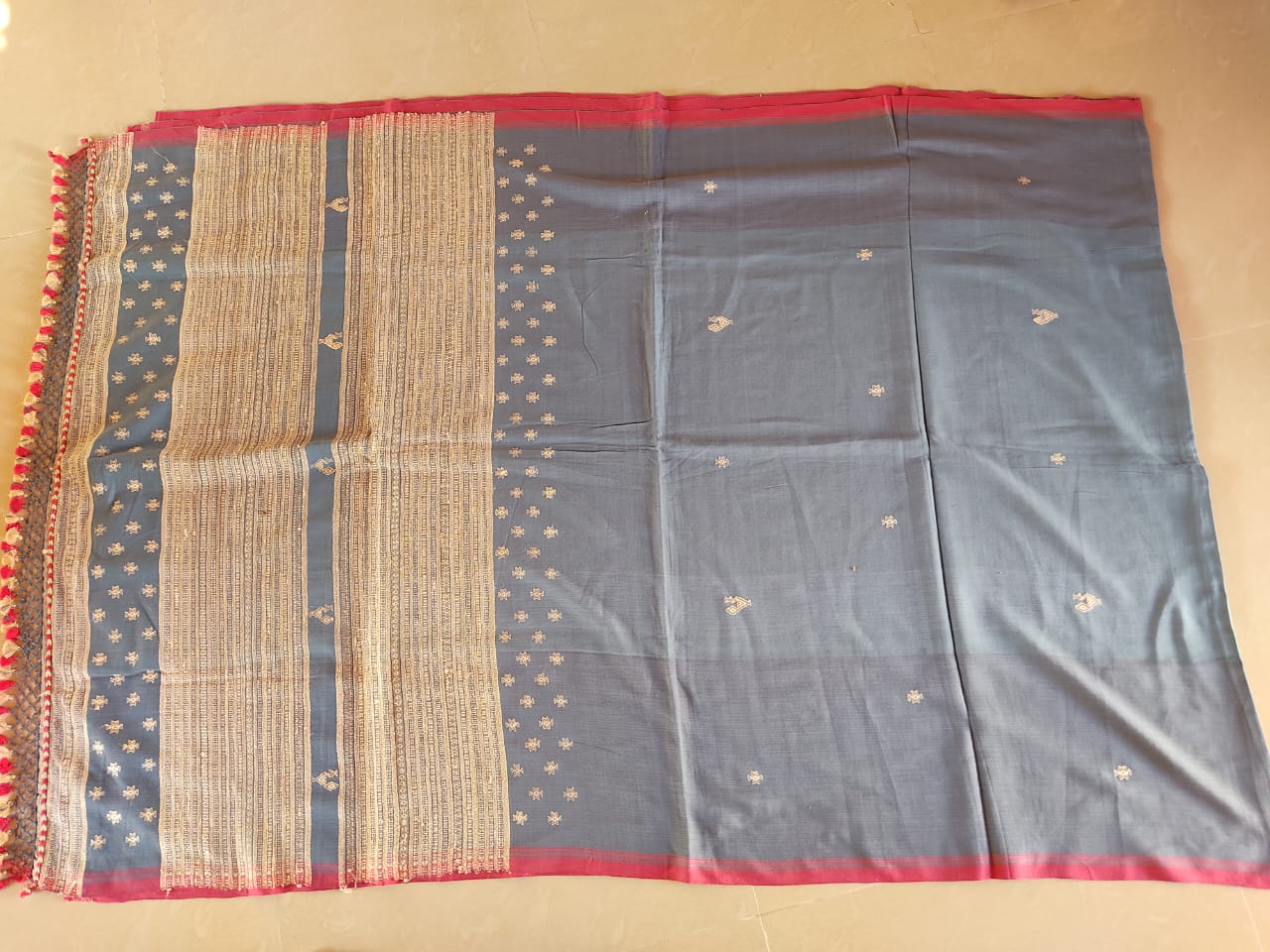 Handwoven Extra Weft Tasar Silk & Cotton Saree