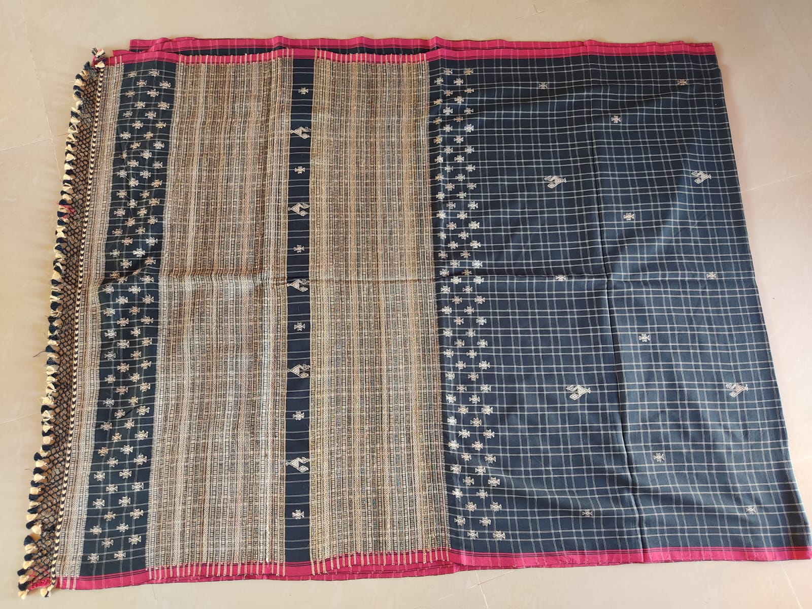 Handwoven Extra Weft Tasar Silk & Cotton Saree