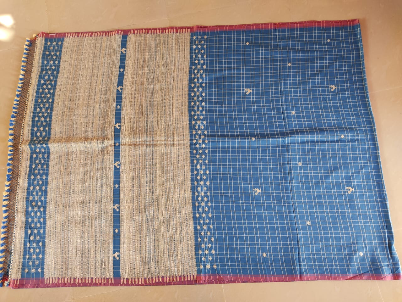 Handwoven Extra Weft Tasar Silk & Cotton Saree