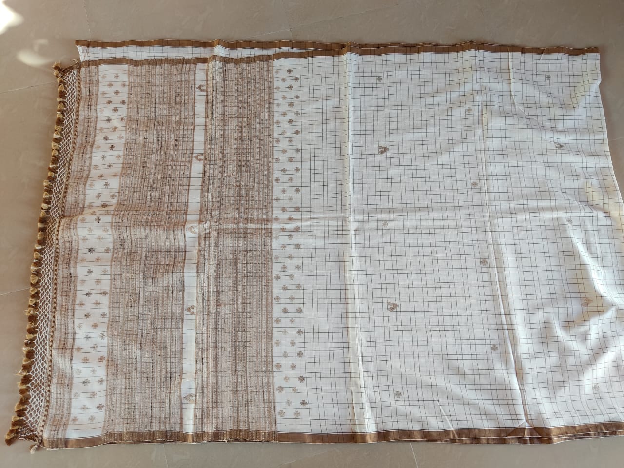 Handwoven Extra Weft Tasar Silk & Cotton Saree