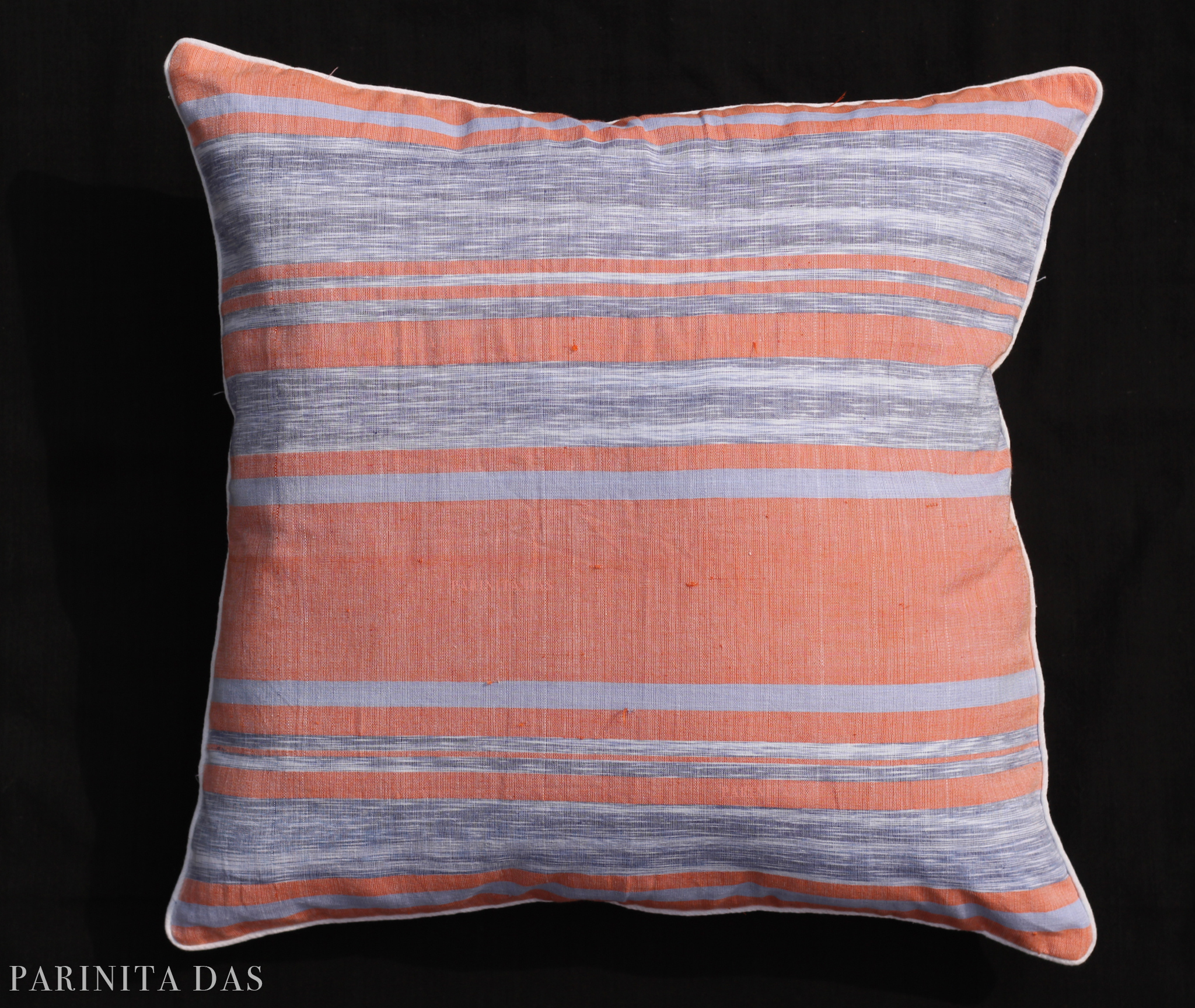 Ikat stripes 100% cotton cushion
