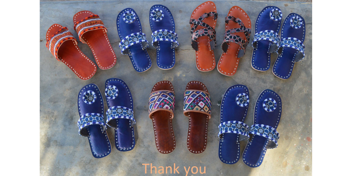 Leather Toe Sandals (Mashru fabric belt)