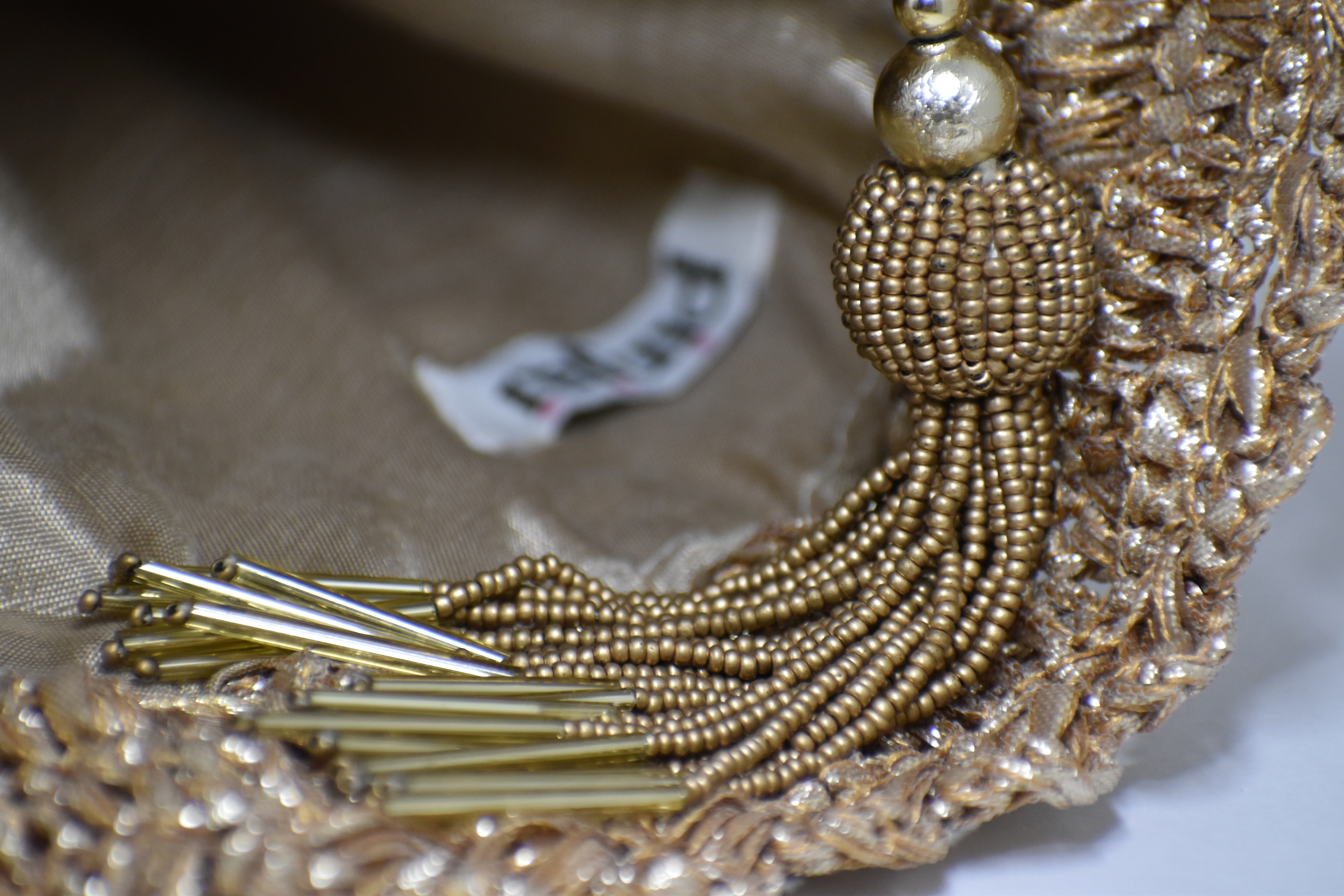 Mat Gold Crochet Potli