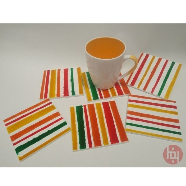 Multi-color MDF coaster - set of 6
