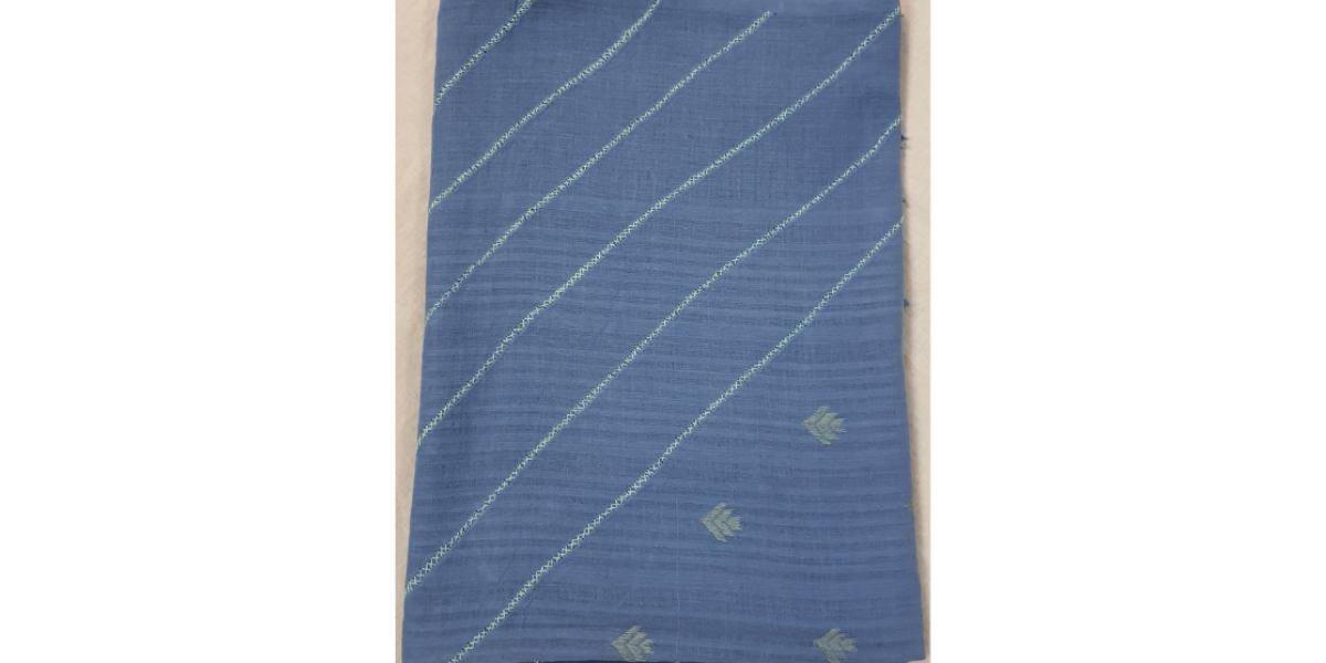 Nabha Phulkari hand embroidered grey cotton stole 